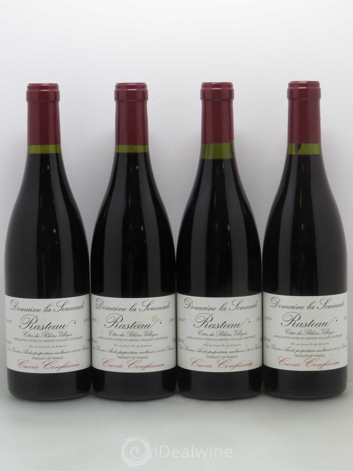 Rasteau Cuvée Confiance La Soumade (Domaine) 2000 - Lot de 4 bouteilles - 0