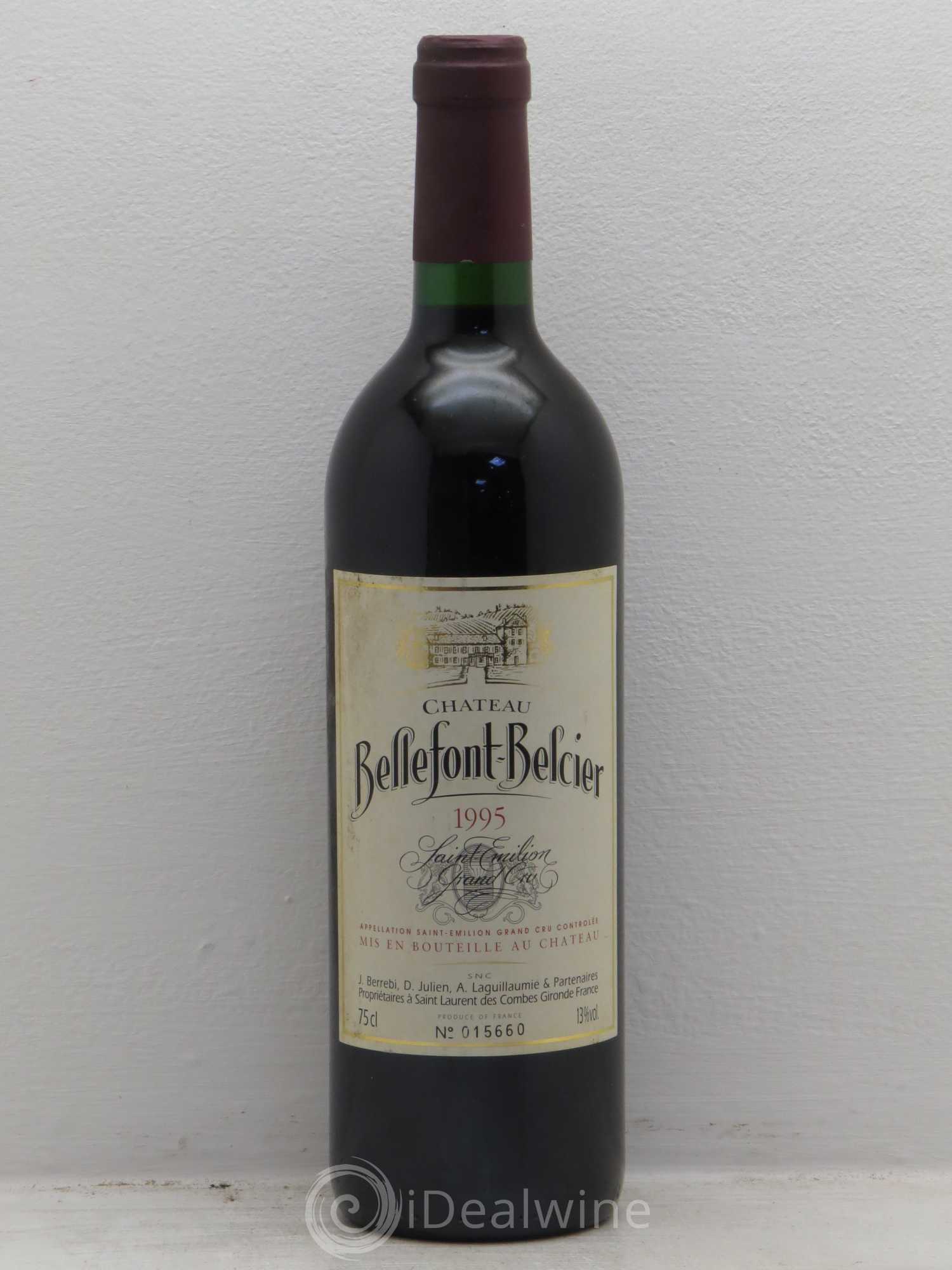 Château Bellefont-Belcier Grand Cru Classé 1995 - Lot de 1 bouteille - 0