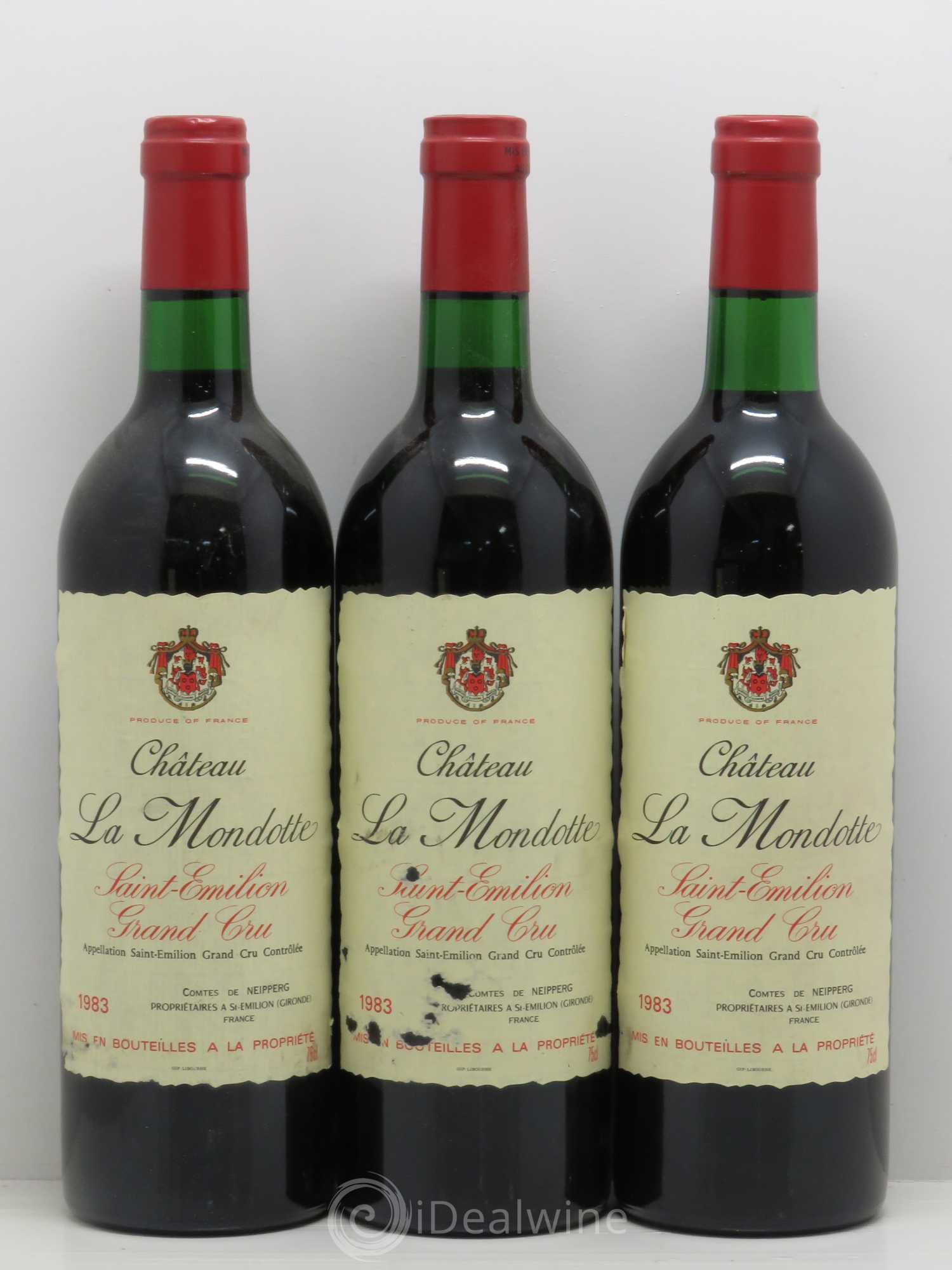La Mondotte 1er Grand Cru Classé B depuis 2012 1983 - Lot de 3 bouteilles - 0