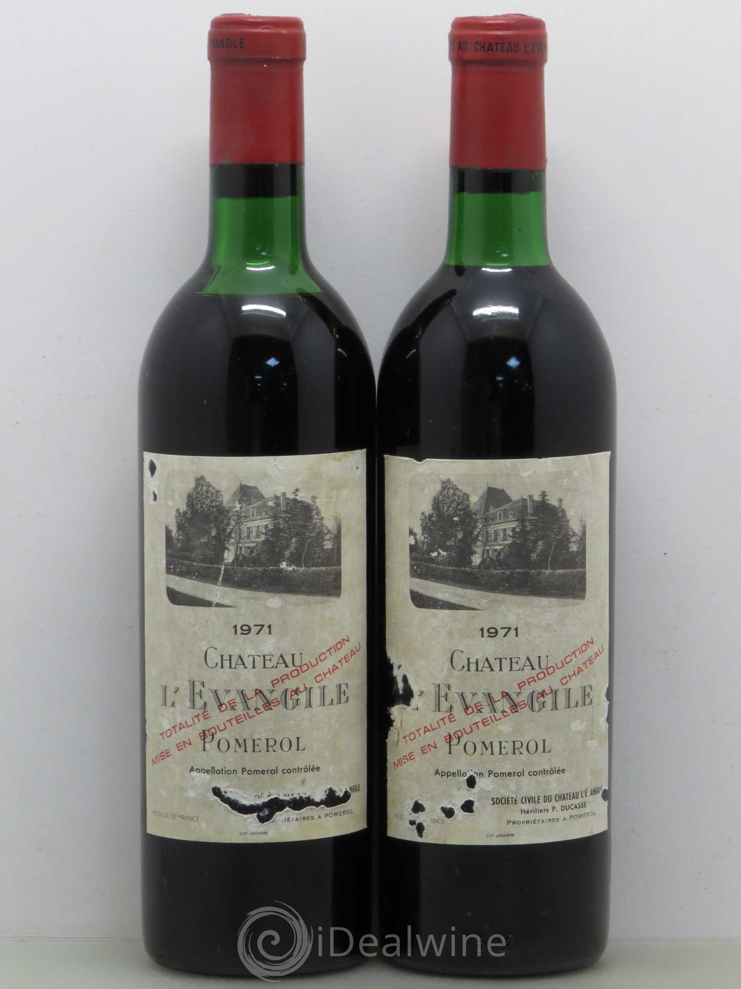 Château l' Évangile 1971 - Lot de 2 bouteilles - 0
