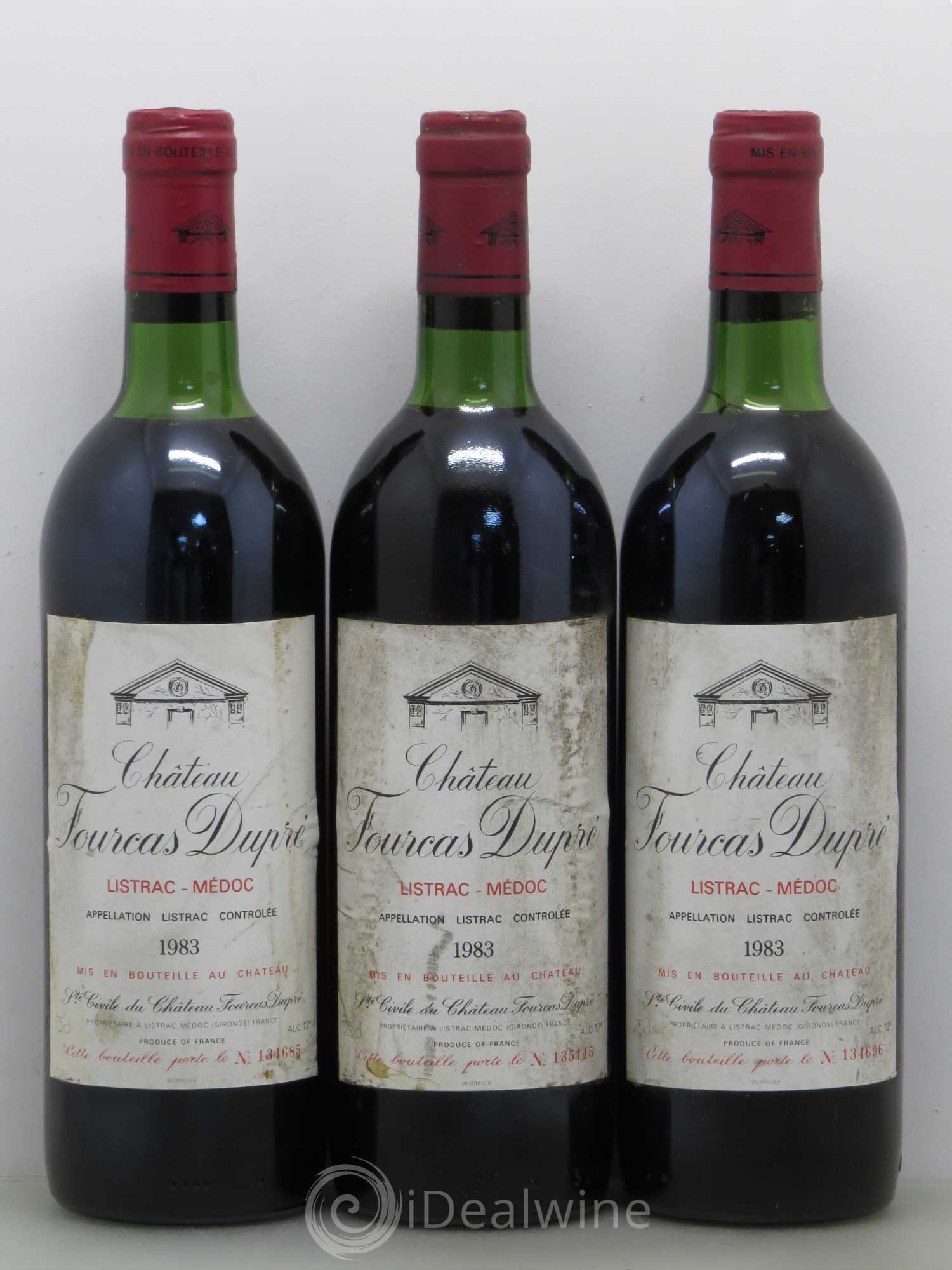Château Fourcas Dupré 1983 - Lot de 3 bouteilles - 0
