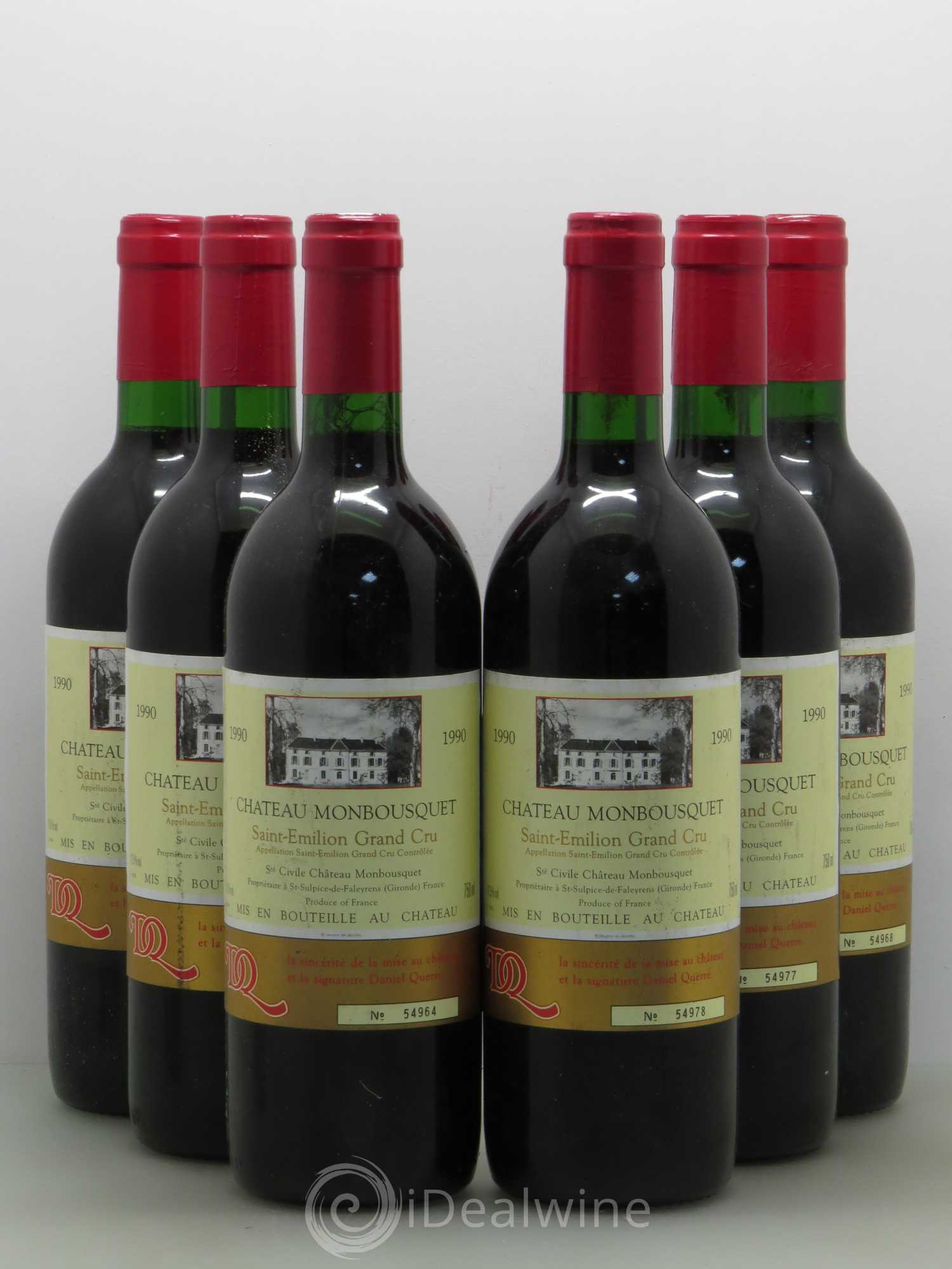 Château Monbousquet Grand Cru Classé 1990 - Lot de 6 bouteilles - 0