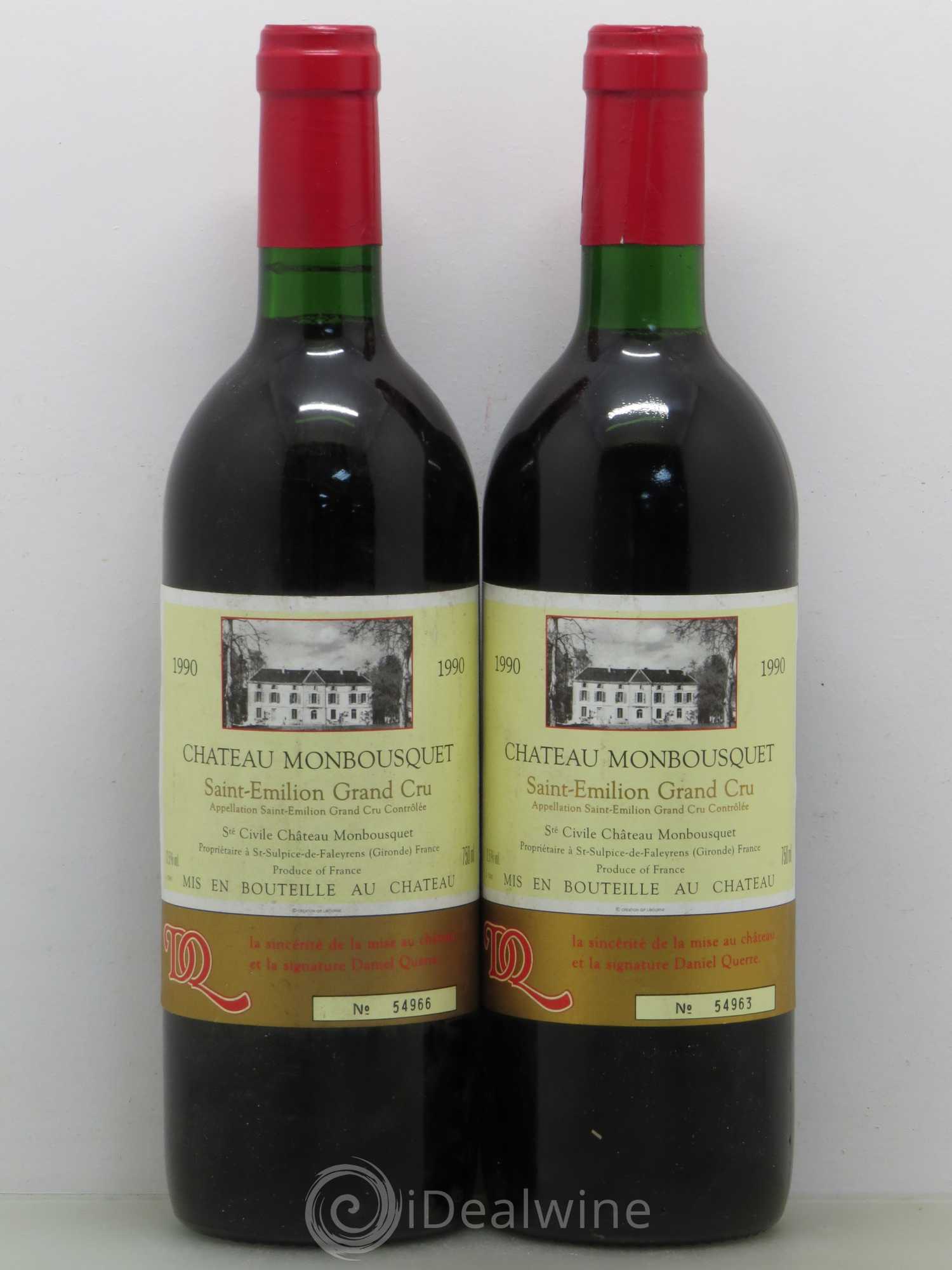 Château Monbousquet Grand Cru Classé 1990 - Lot de 2 bouteilles - 0