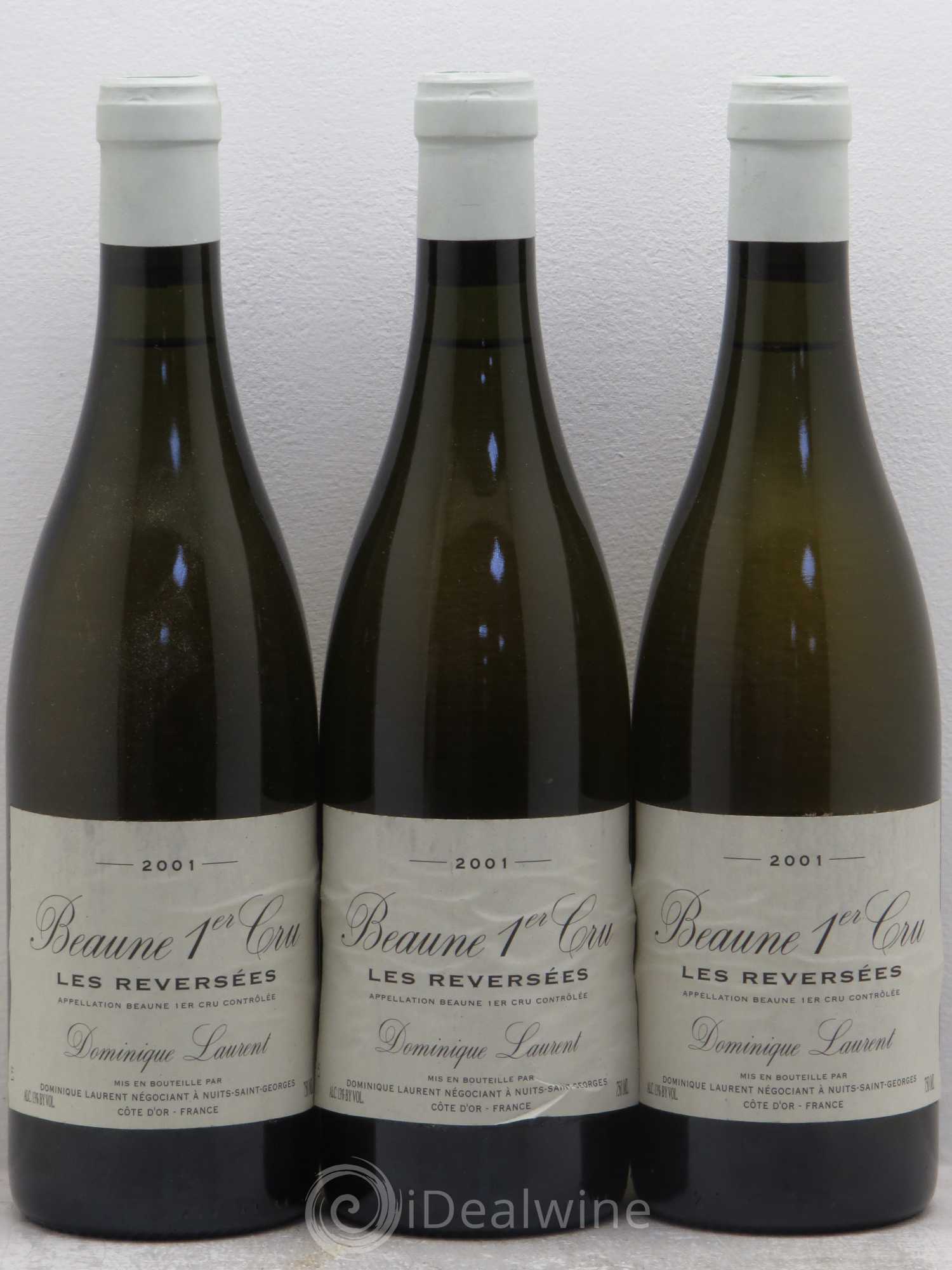 Beaune 1er Cru Les Reversées Dominique Laurent (sans prix de réserve) 2001 - Lot de 3 bouteilles - 0