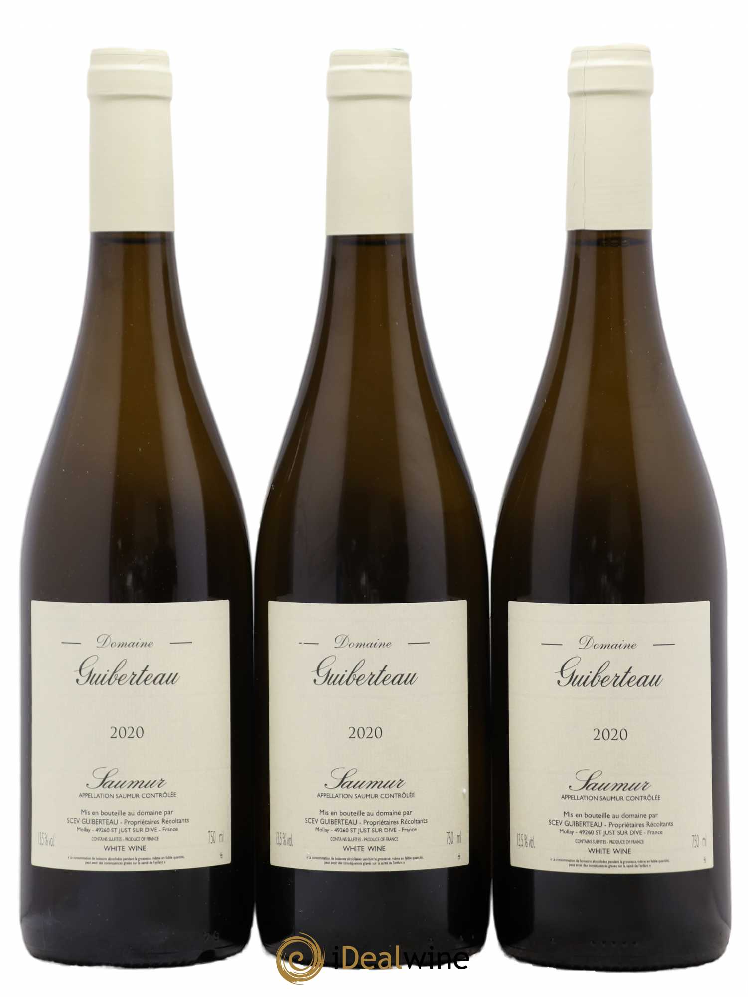 Saumur Domaine Guiberteau (sans prix de réserve) (sans prix de réserve) 2020 - Lot de 3 bouteilles - 0