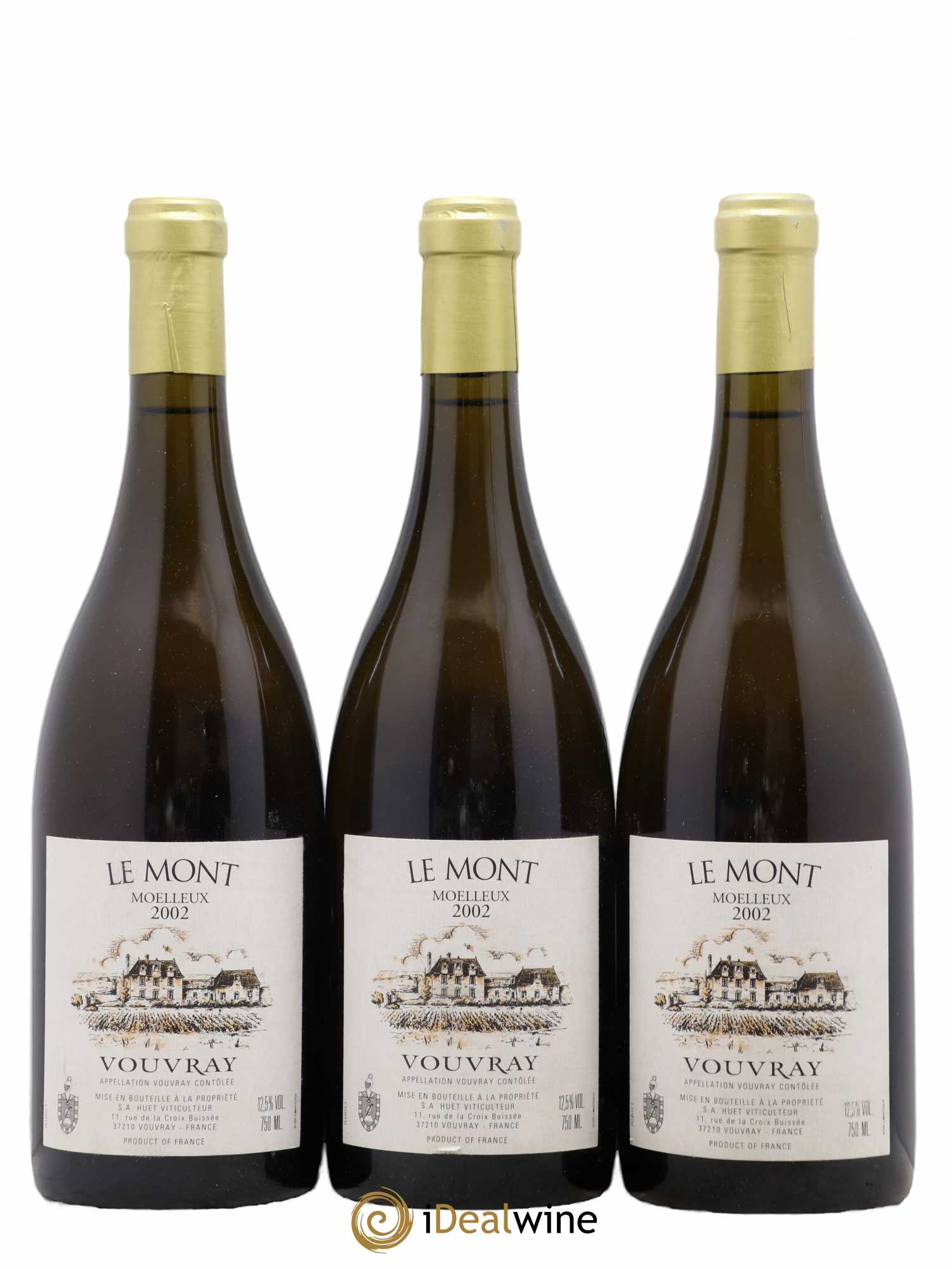 Vouvray Le Mont Moelleux Domaine Huet (senza prezzo di riserva) 2002 - Lotto di 3 bottiglie - 0
