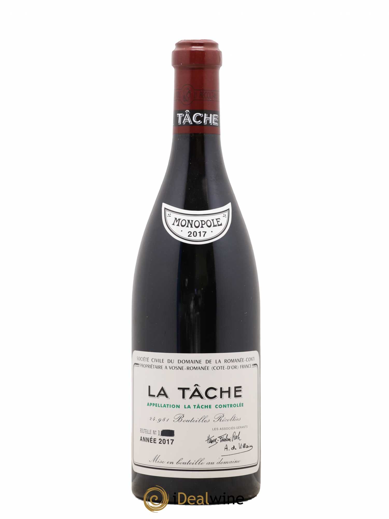 La Tâche Grand Cru Domaine de la Romanée-Conti 2017 - Lot de 1 bouteille - 0