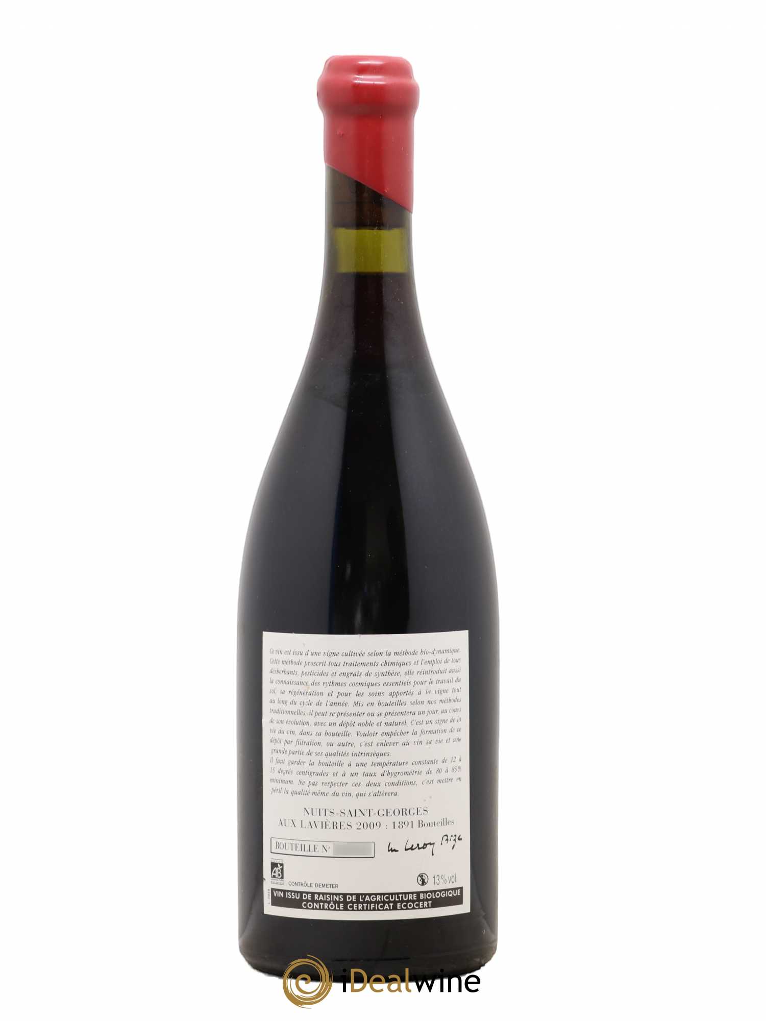 Nuits-Saint-Georges Aux Lavières Leroy (Domaine) 2009 - Lotto di 1 bottiglia - 1