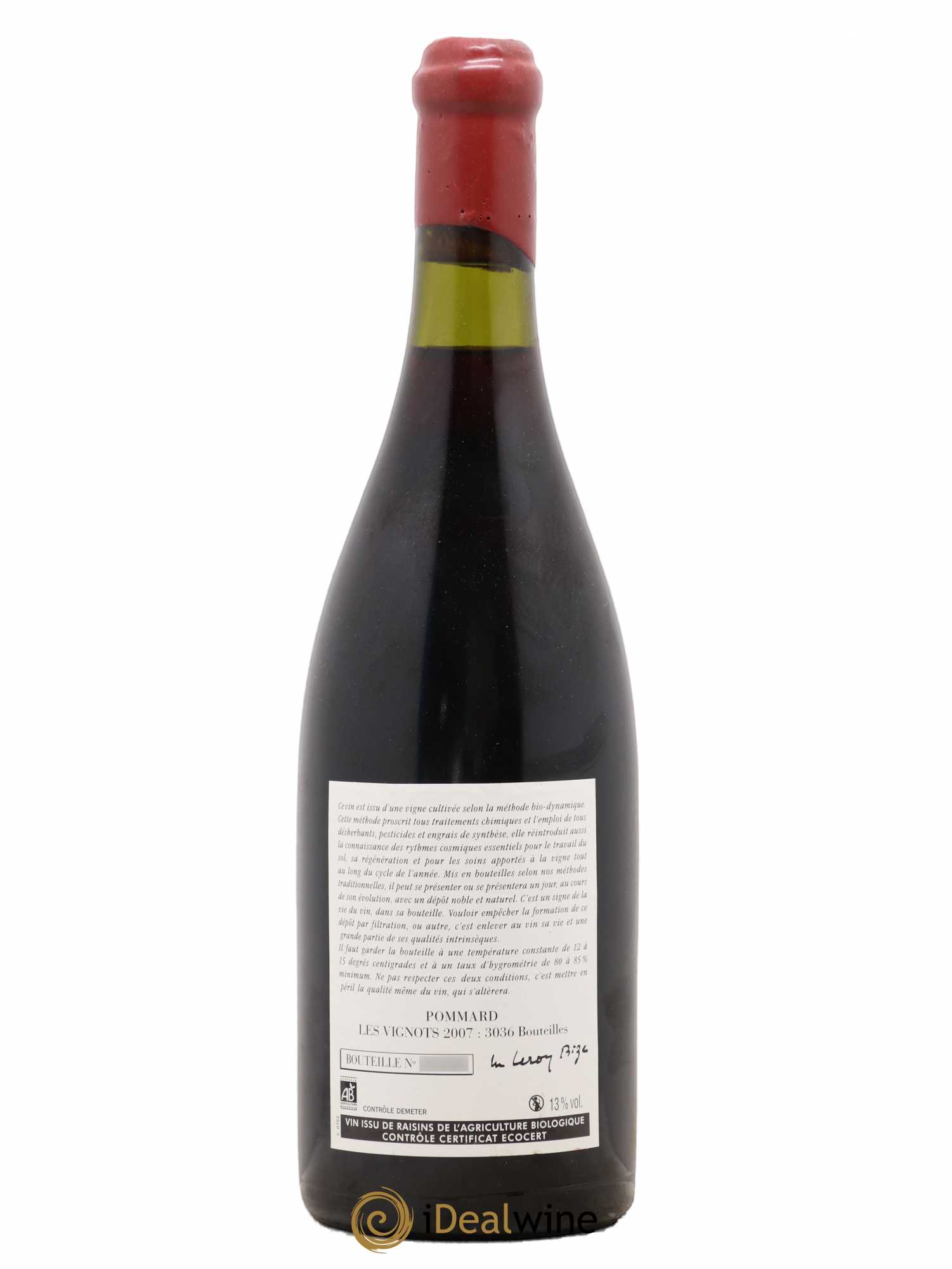 Pommard Les Vignots Leroy (Domaine) 2007 - Lot de 1 bouteille - 1