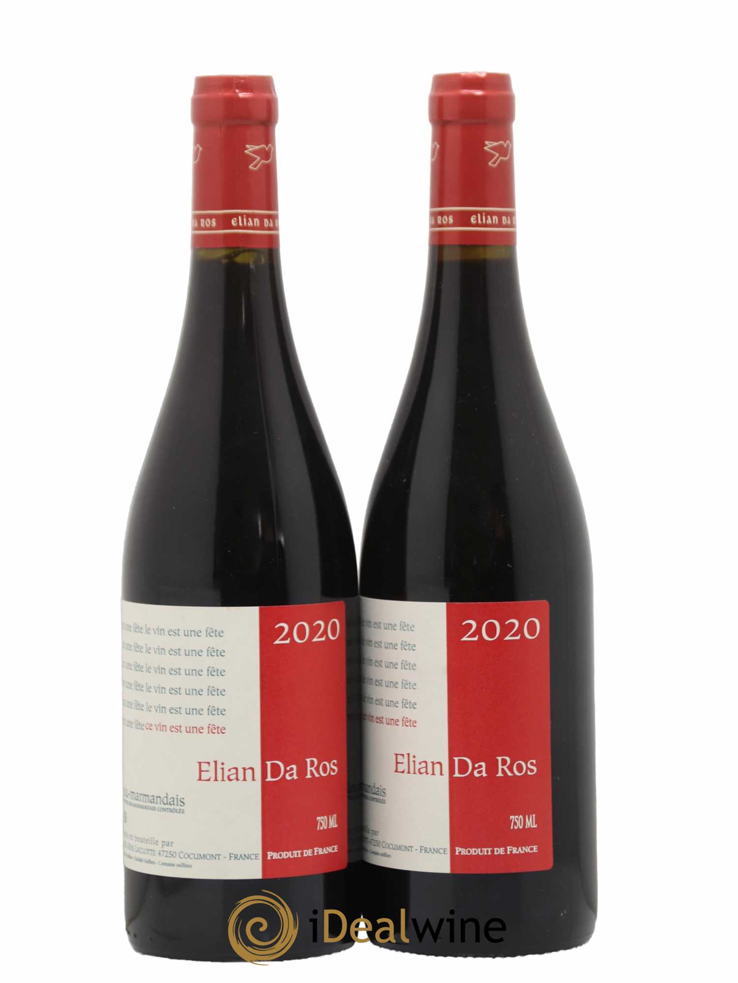 Côtes du Marmandais Le vin est une fête Elian Da Ros (Domaine) (sans prix de réserve) (sans prix de réserve) 2020 - Lot de 2 bouteilles - 0