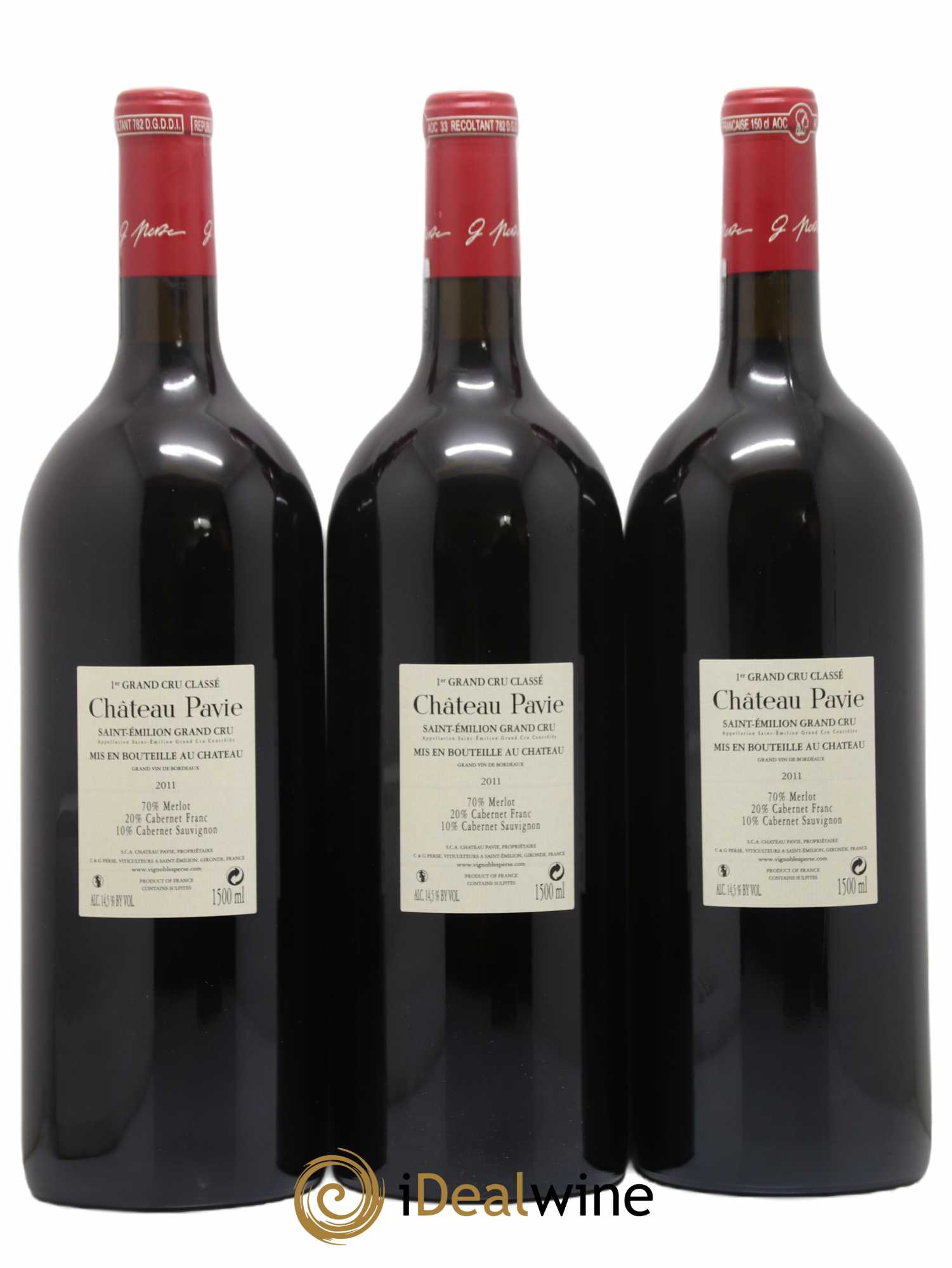 Château Pavie 1er Grand Cru Classé A 2011 - Lot of 3 magnums - 1