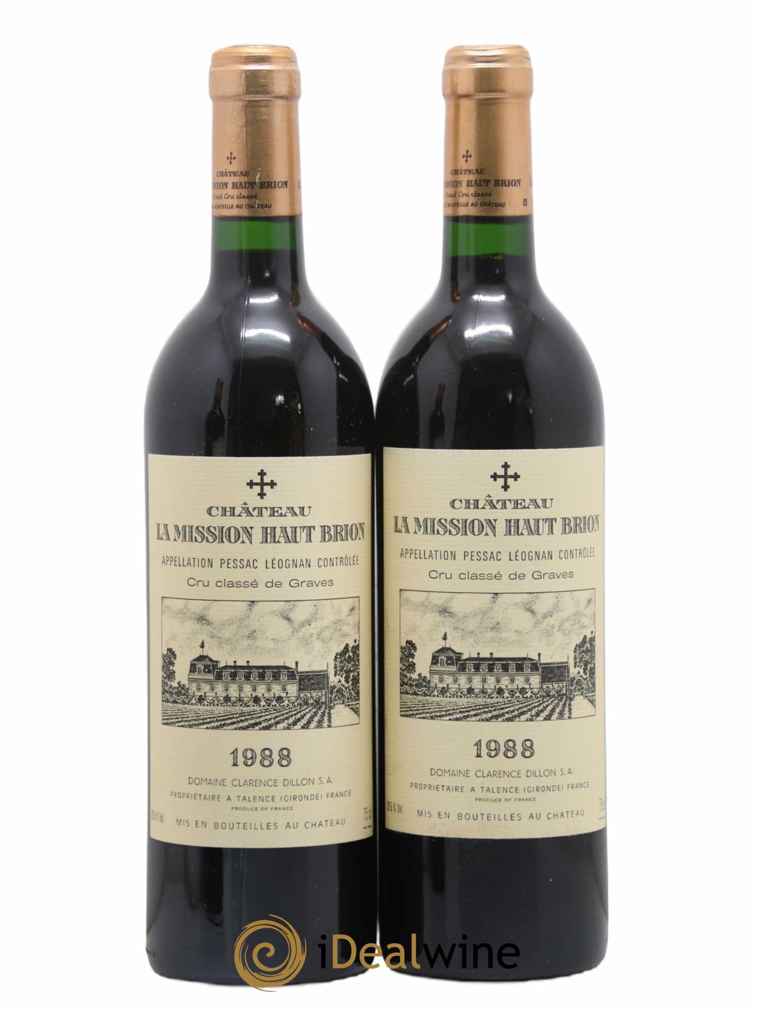 Château la Mission Haut-Brion Cru Classé de Graves 1988 - Lot de 2 bouteilles - 0