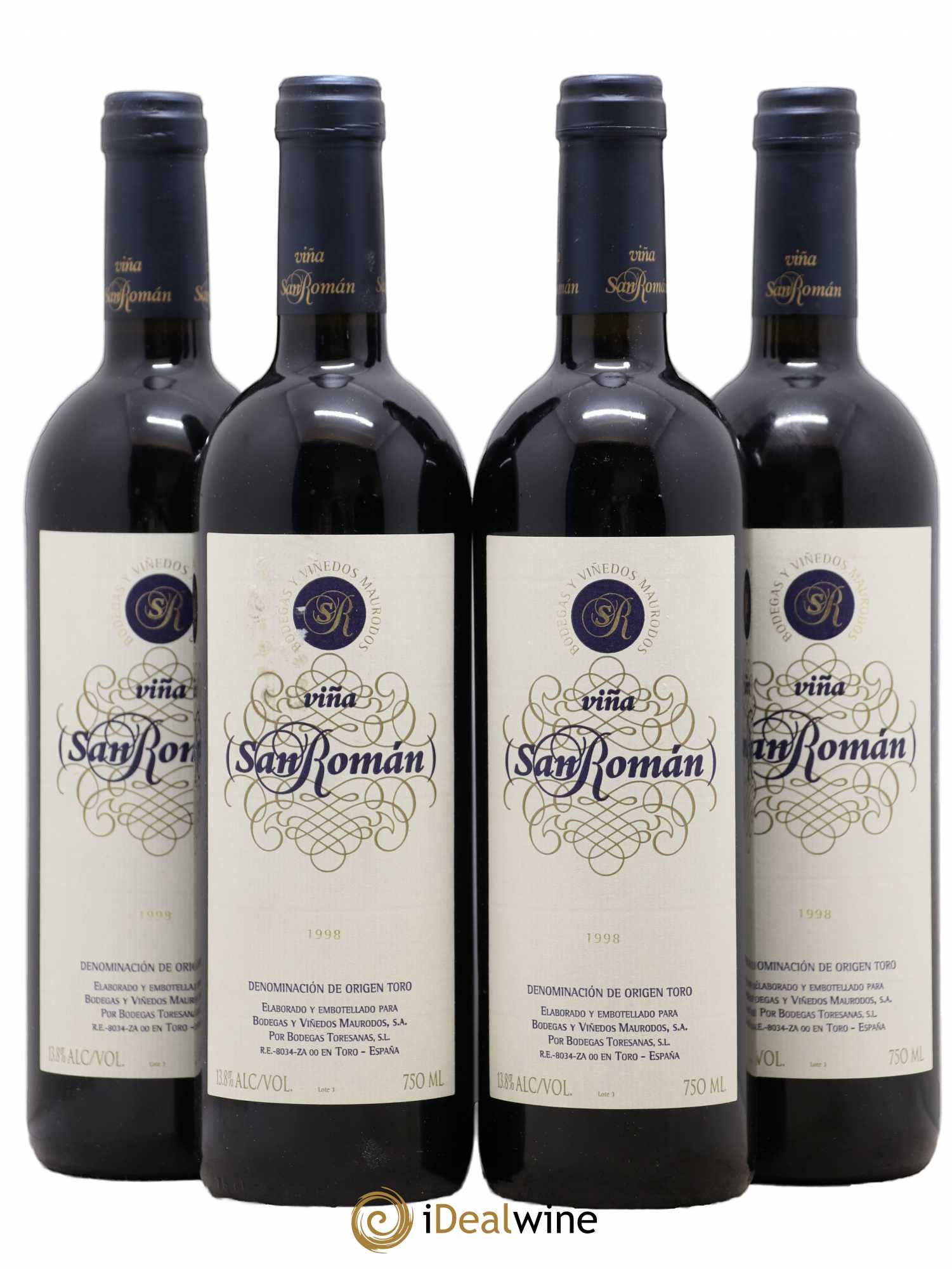 Toro Bodegas Mauro Vina San Roman (sans prix de réserve) 1998 - Posten von 4 Flaschen - 0