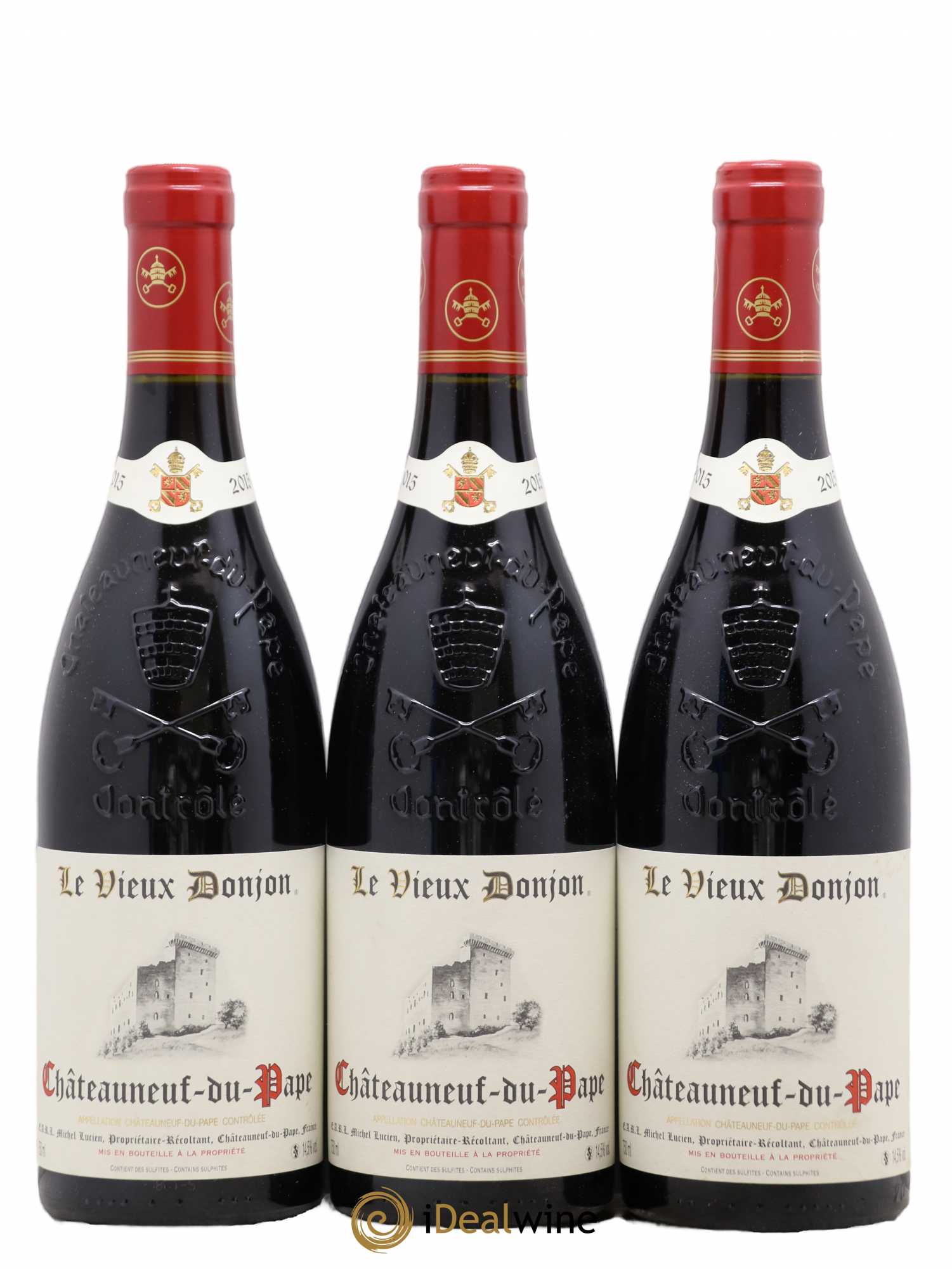 Châteauneuf-du-Pape Le Vieux Donjon Michel Lucien (sans prix de réserve) 2015 - Lot de 3 bouteilles - 0