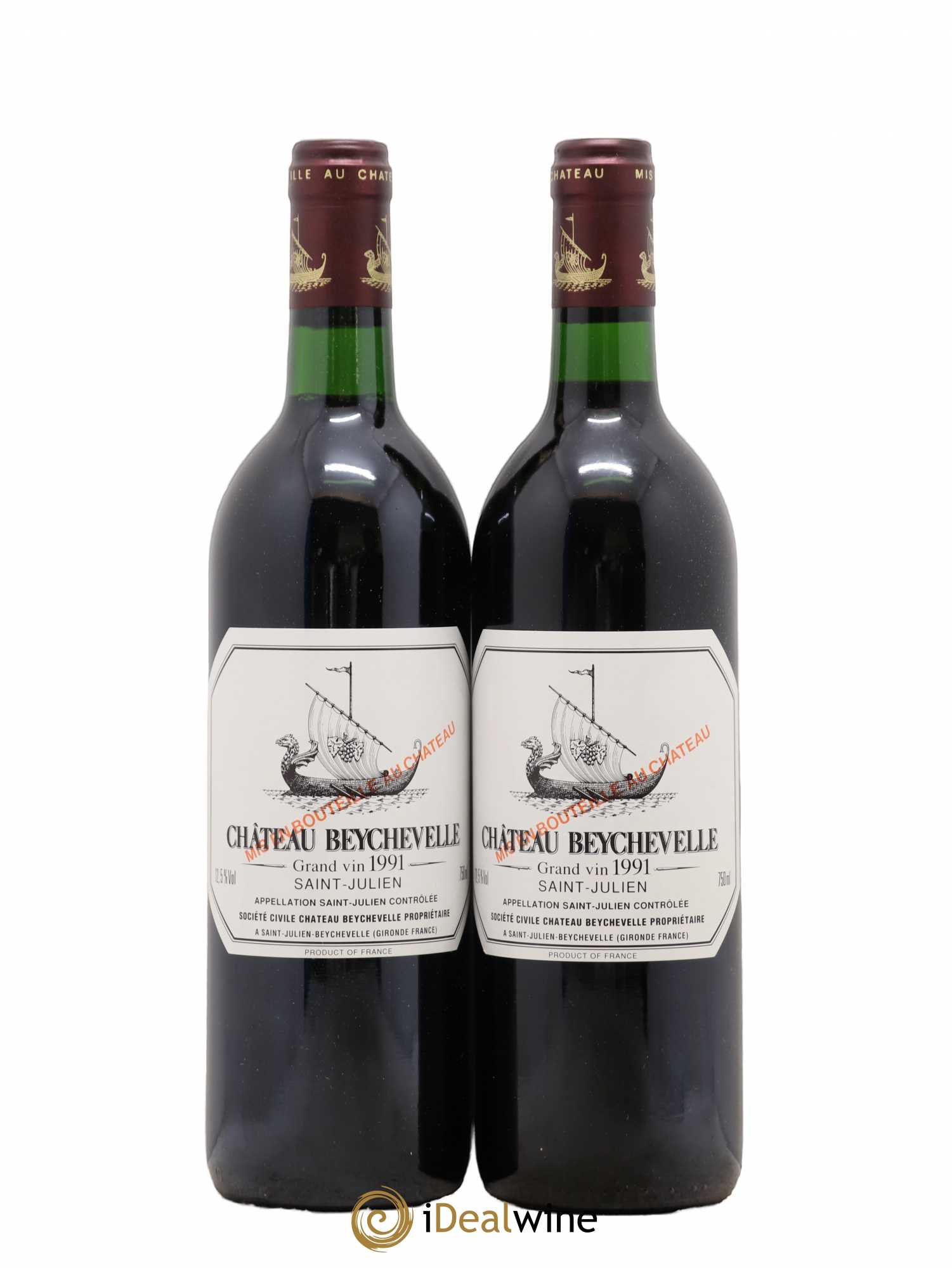 Château Beychevelle 4ème Grand Cru Classé (sans prix de réserve) 1991 - Lot de 2 bouteilles - 0