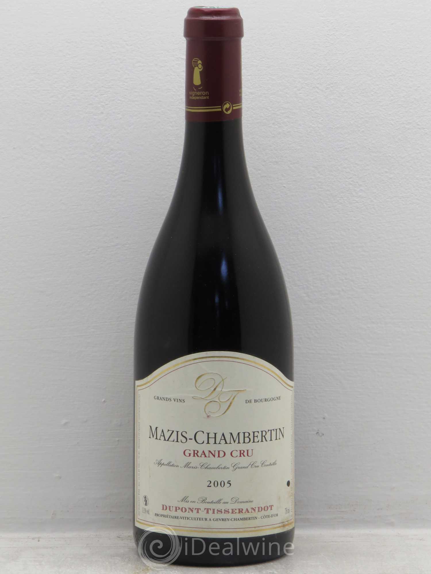 Mazis-Chambertin Grand Cru Dupont-Tisserandot (Domaine) 2005 - Lot de 1 bouteille - 0