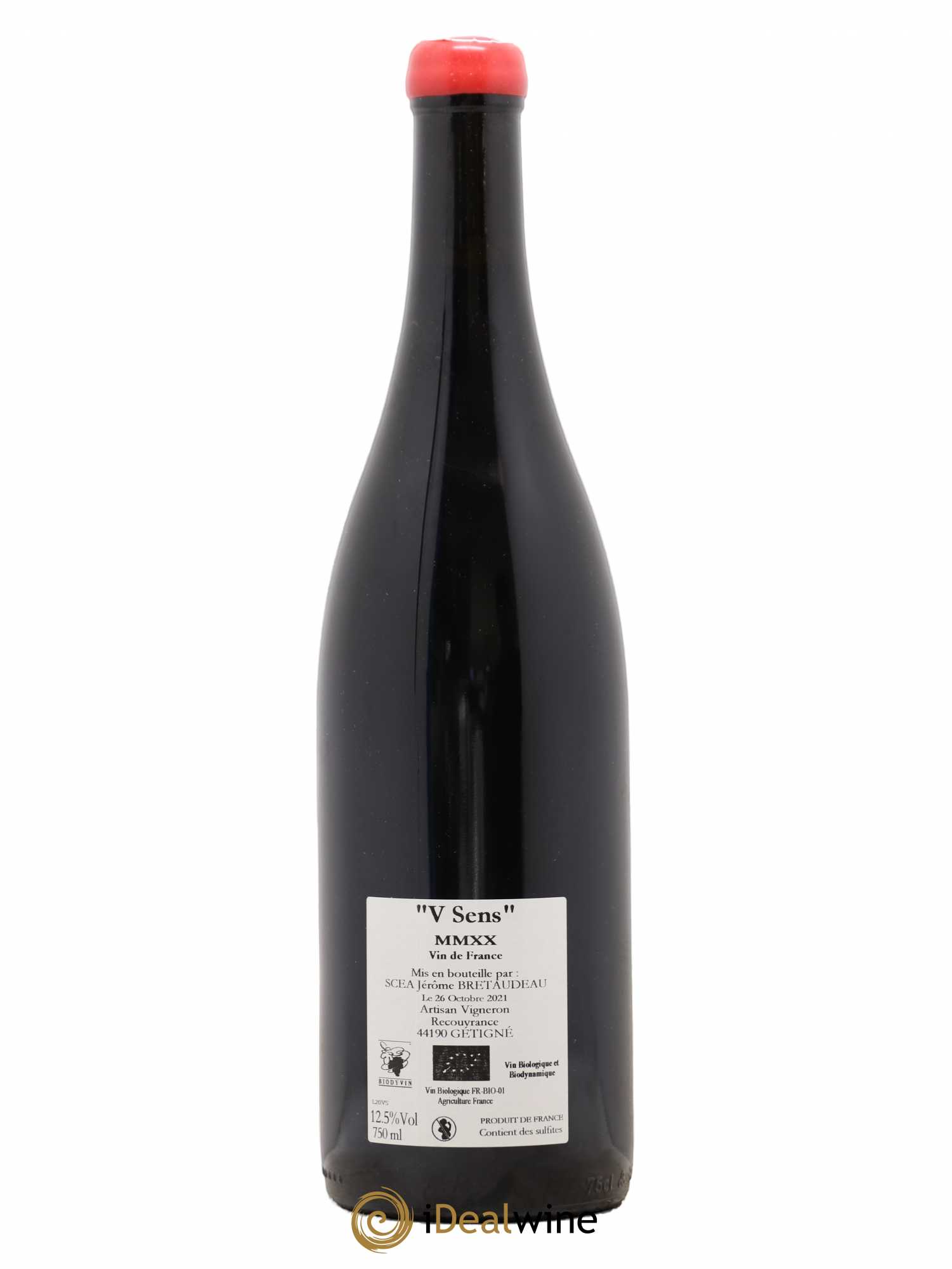 Vin de France V Sens Jérôme Bretaudeau - Domaine de Bellevue  (sans prix de réserve) 2020 - Lot de 1 bouteille - 1