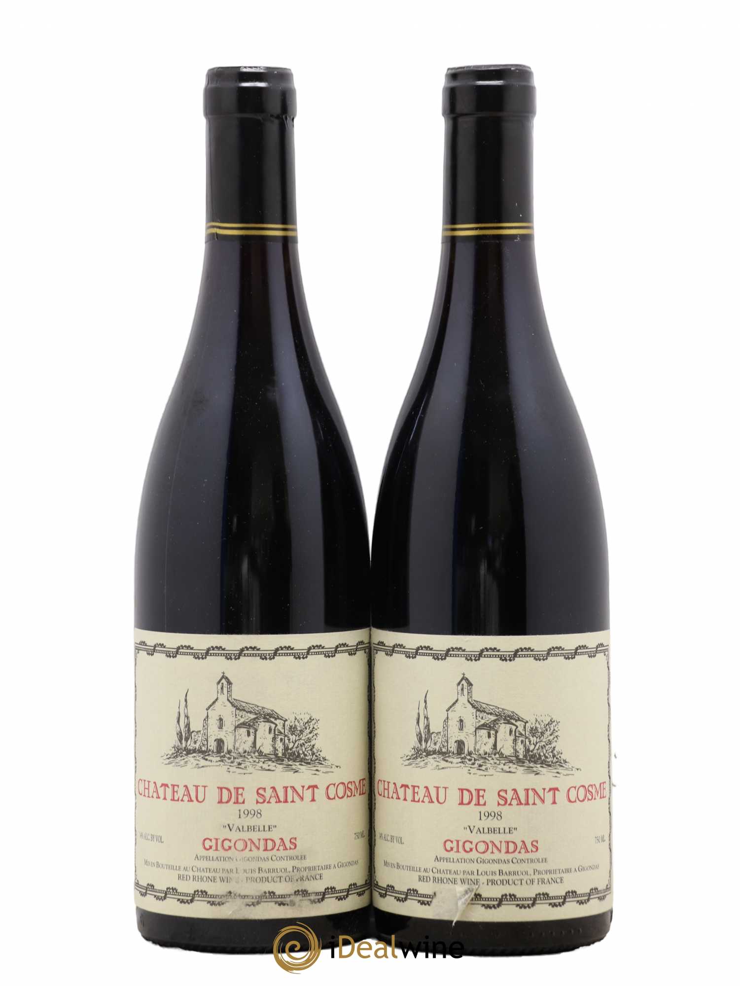 Gigondas Valbelle Saint Cosme (sans prix de réserve) 1998 - Lot de 2 bouteilles - 0