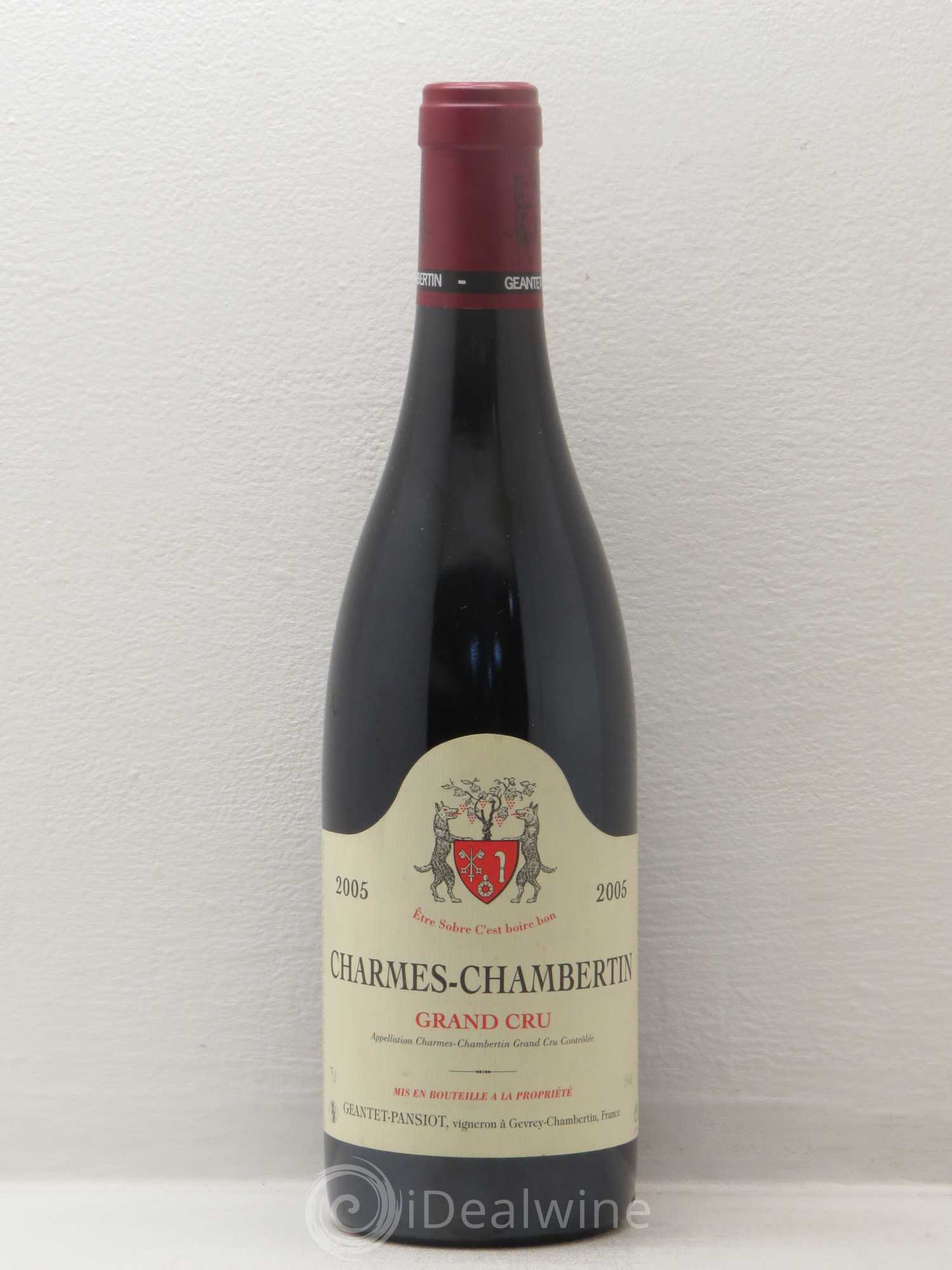 Charmes-Chambertin Grand Cru Geantet-Pansiot 2005 - Lot de 1 bouteille - 0