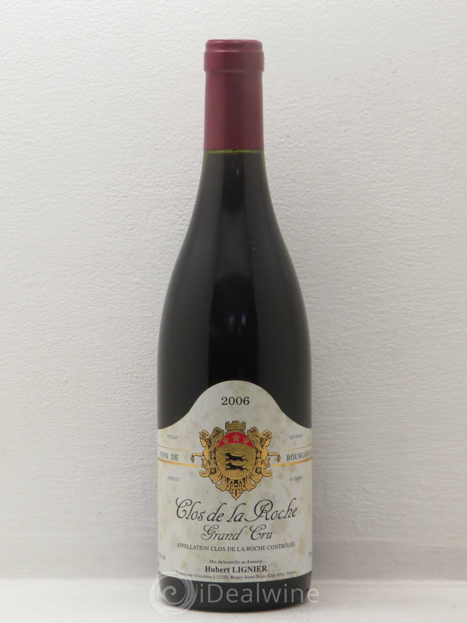 Clos de la Roche Grand Cru Hubert Lignier (Domaine) 2006 - Lot de 1 bouteille - 0