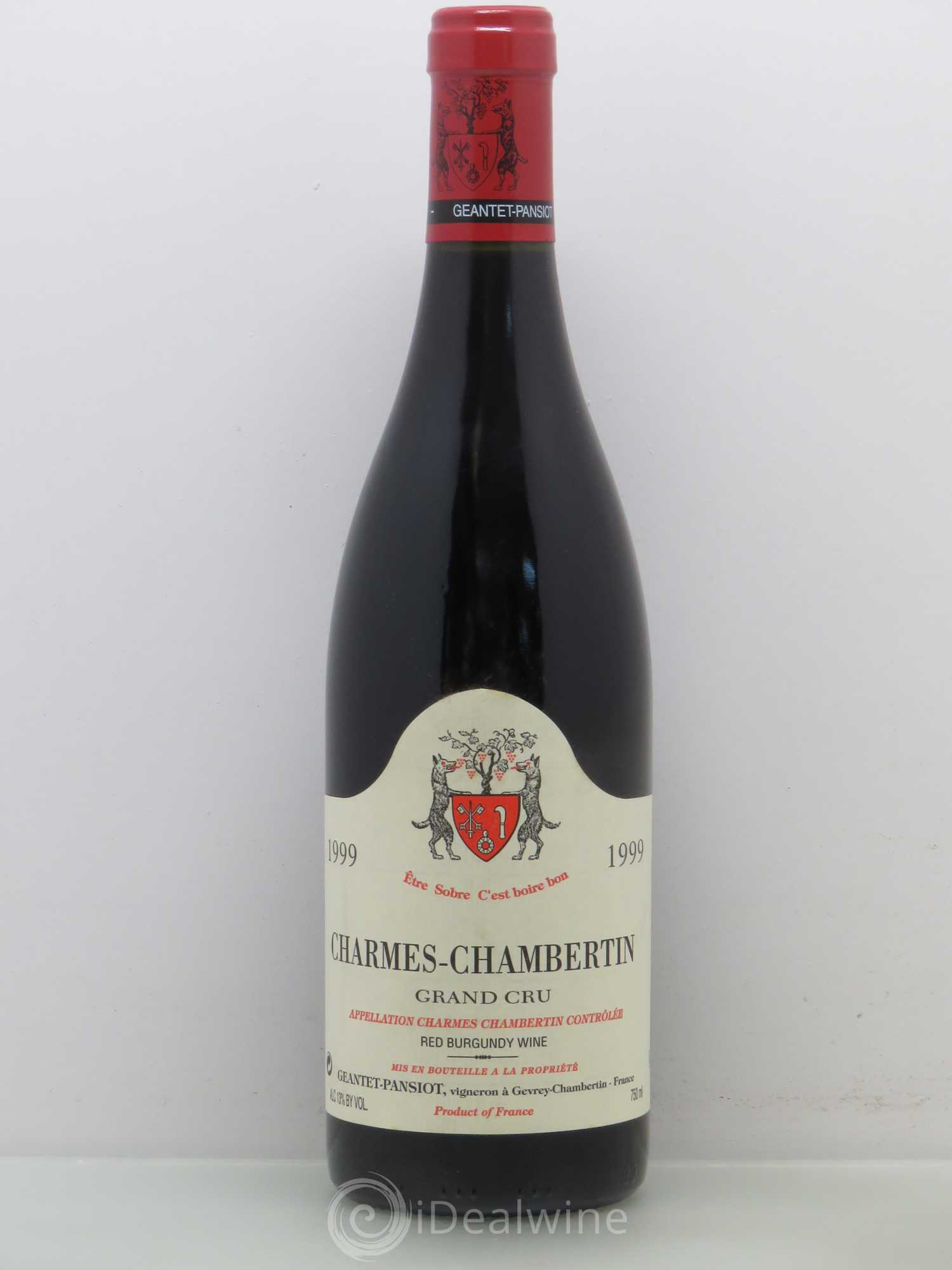Charmes-Chambertin Grand Cru Geantet-Pansiot 1999 - Lot de 1 bouteille - 0