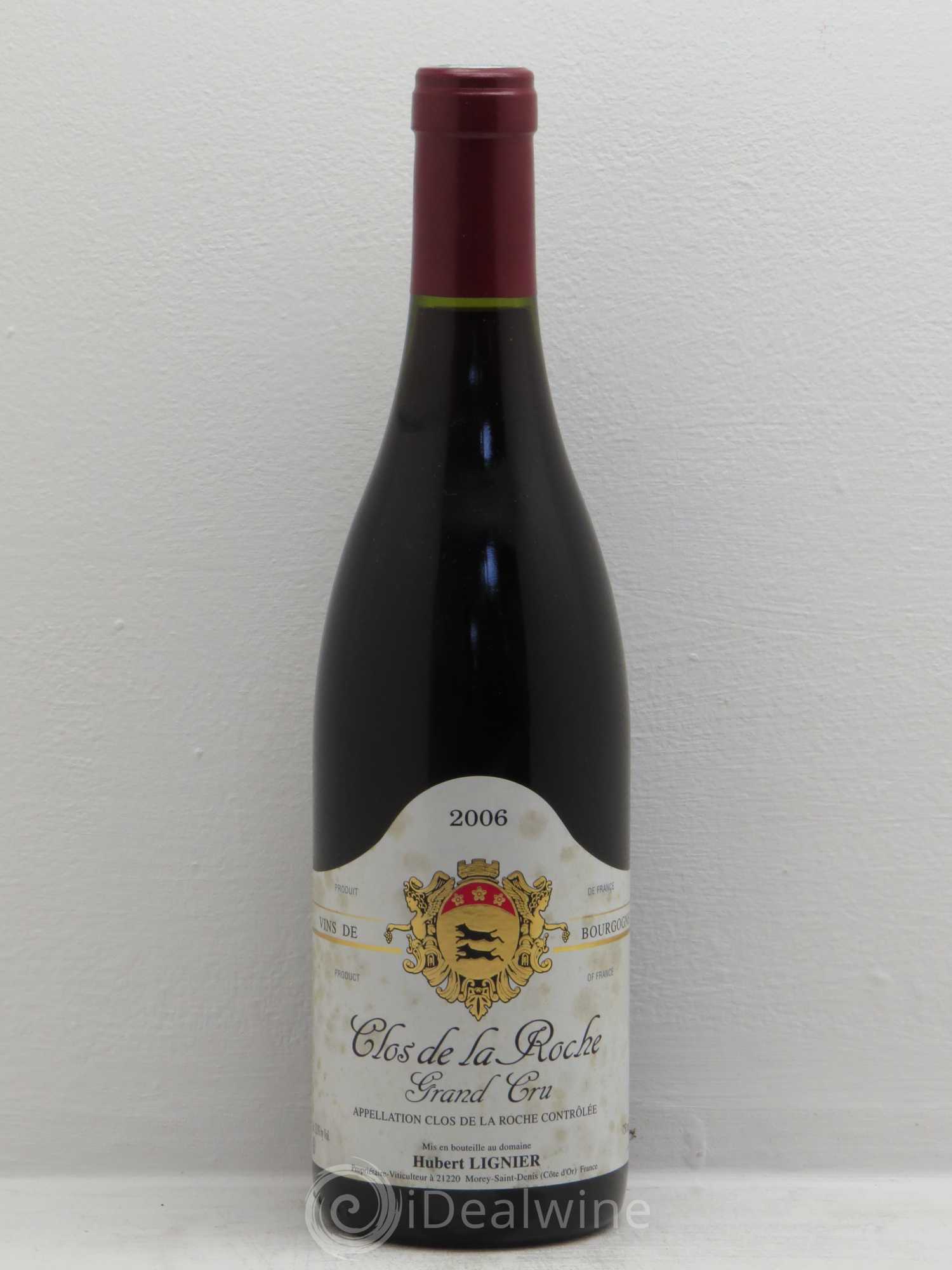 Clos de la Roche Grand Cru Hubert Lignier (Domaine) 2006 - Lot de 1 bouteille - 0