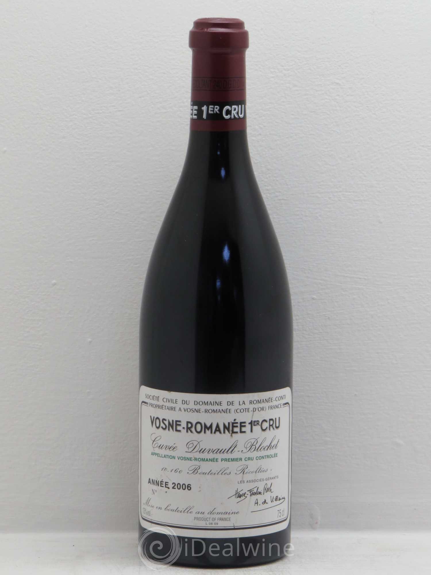 Vosne-Romanée 1er Cru Cuvée Duvault Blochet Domaine de la Romanée-Conti 2006 - Lot de 1 bouteille - 0