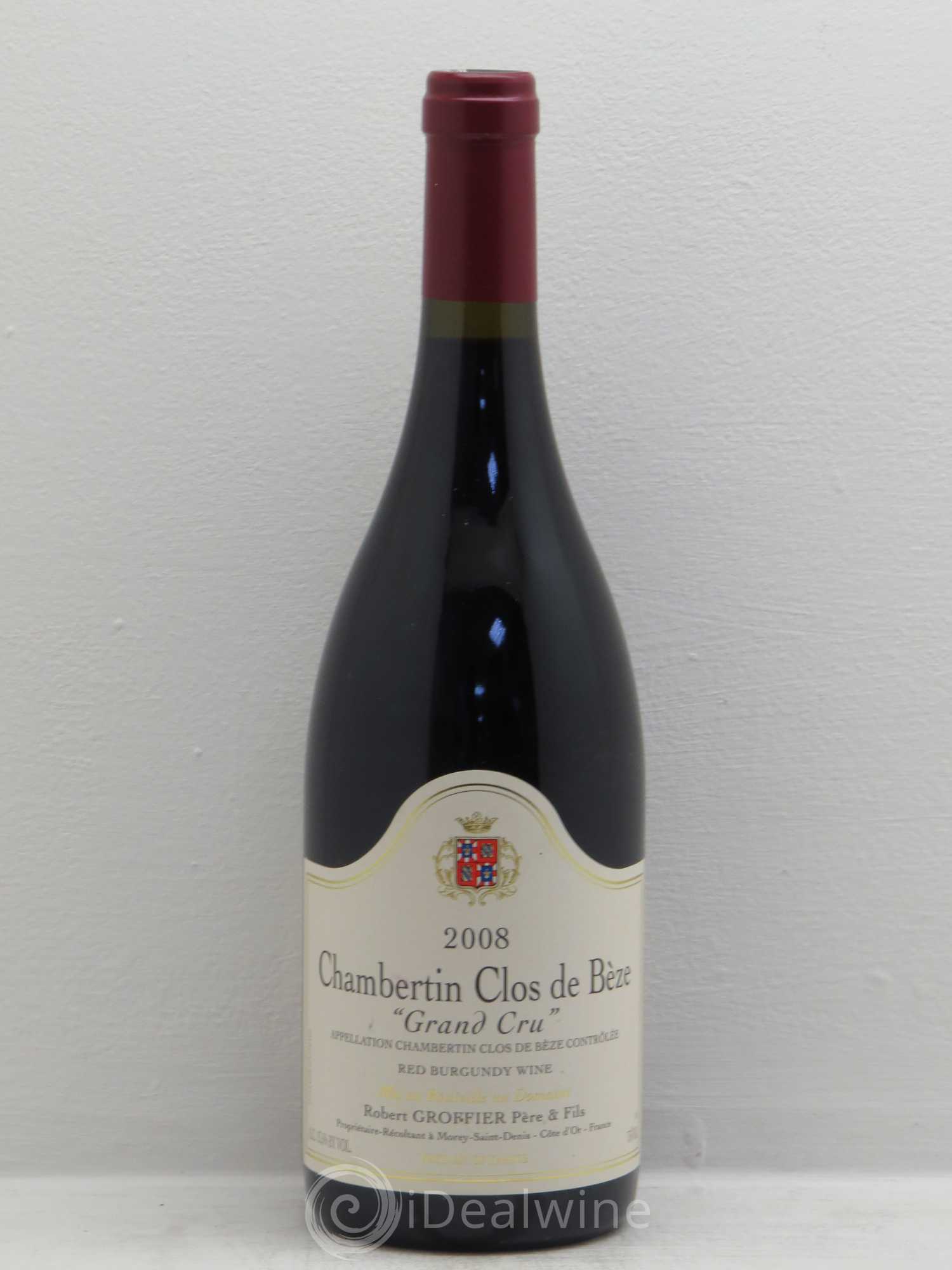Chambertin Clos de Bèze Grand Cru Robert Groffier Père & Fils (Domaine) 2008 - Lot de 1 bouteille - 0