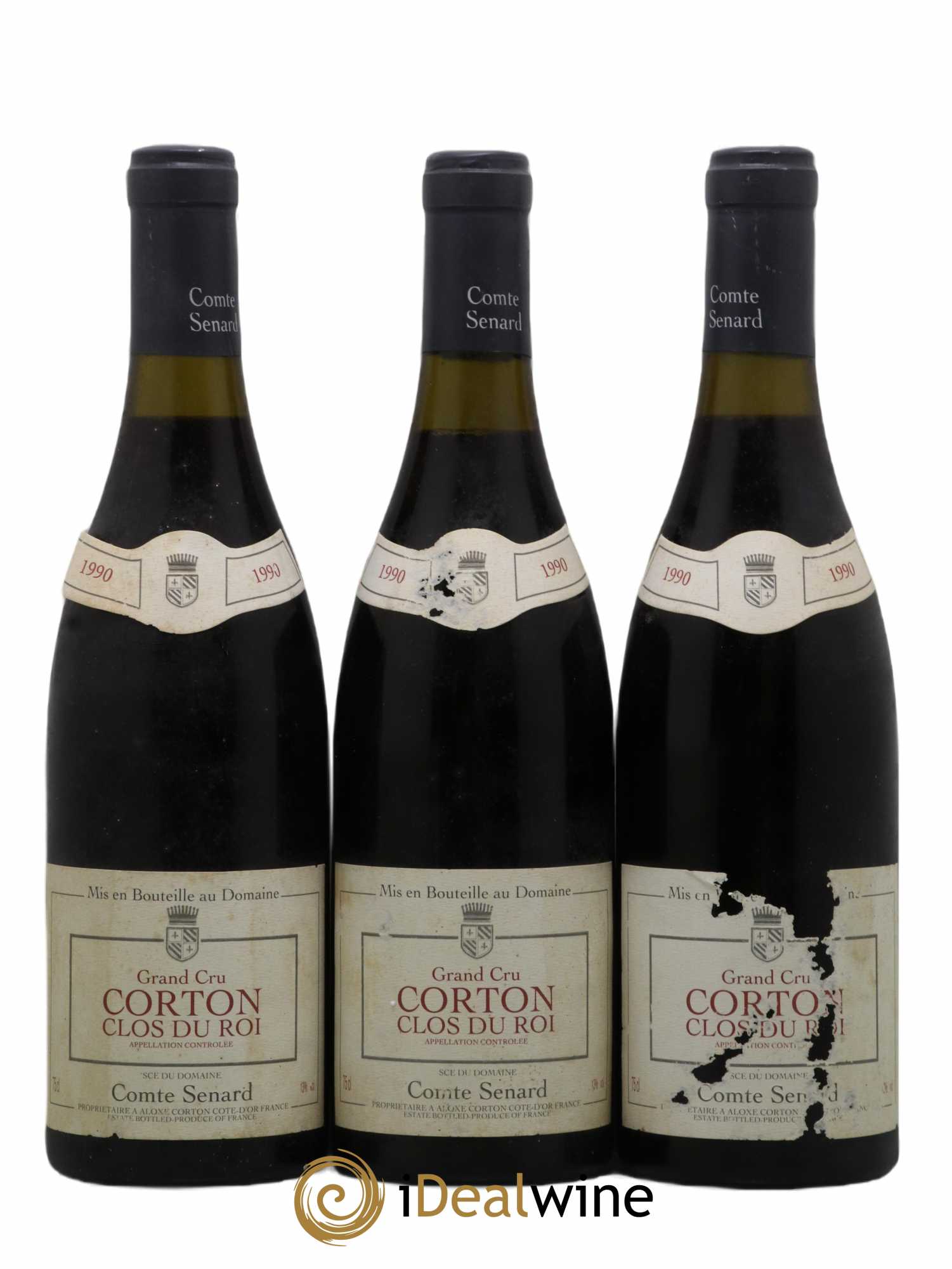 Corton Grand Cru Clos du Roi Comte Senard 1990 - Lot de 3 bouteilles - 0