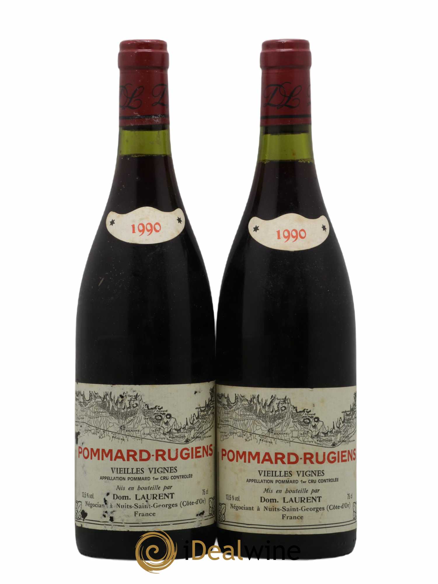 Pommard 1er Cru Rugiens Laurent Père et Fils 1990 - Posten von 2 Flaschen - 0