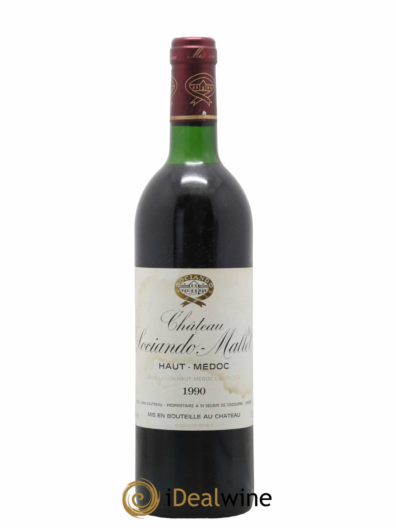 Château Sociando Mallet 1990 - Lot de 1 bouteille - 0