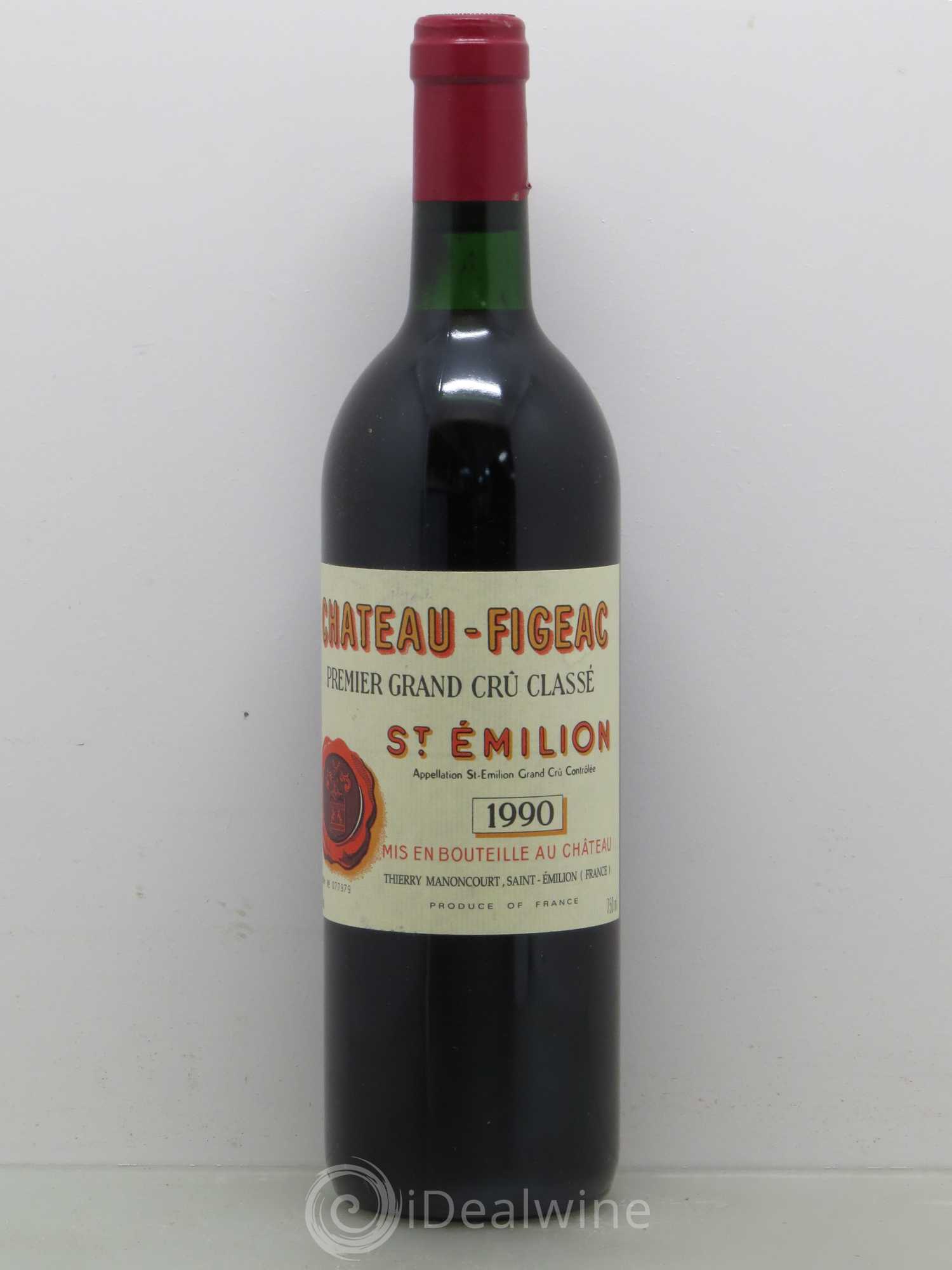 Château Figeac 1er Grand Cru Classé A 1990 - Lot de 1 bouteille - 0