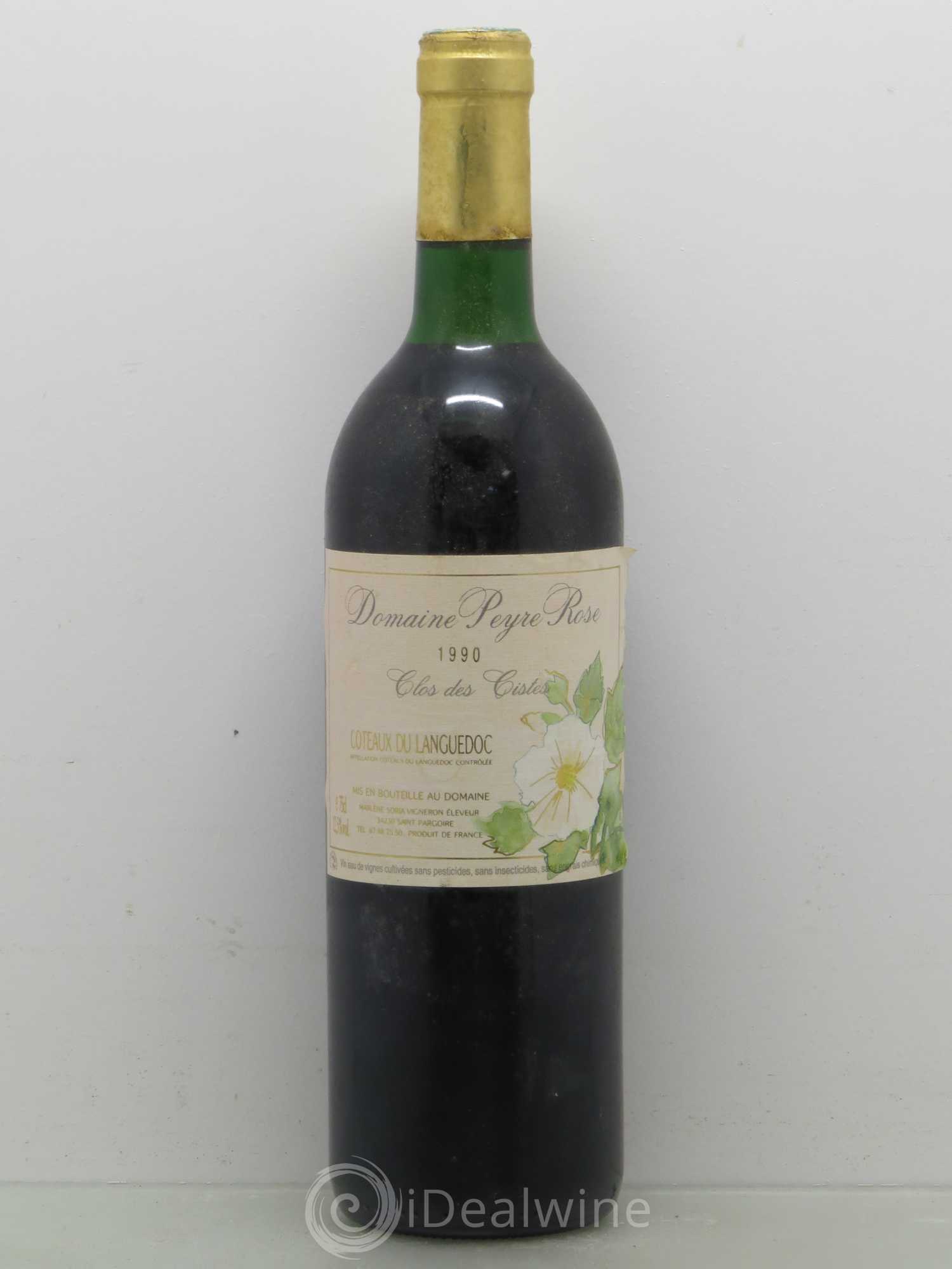 Vin de France (anciennement Coteaux du Languedoc) Domaine Peyre Rose Les Cistes Marlène Soria 1990 - Lot de 1 bouteille - 0
