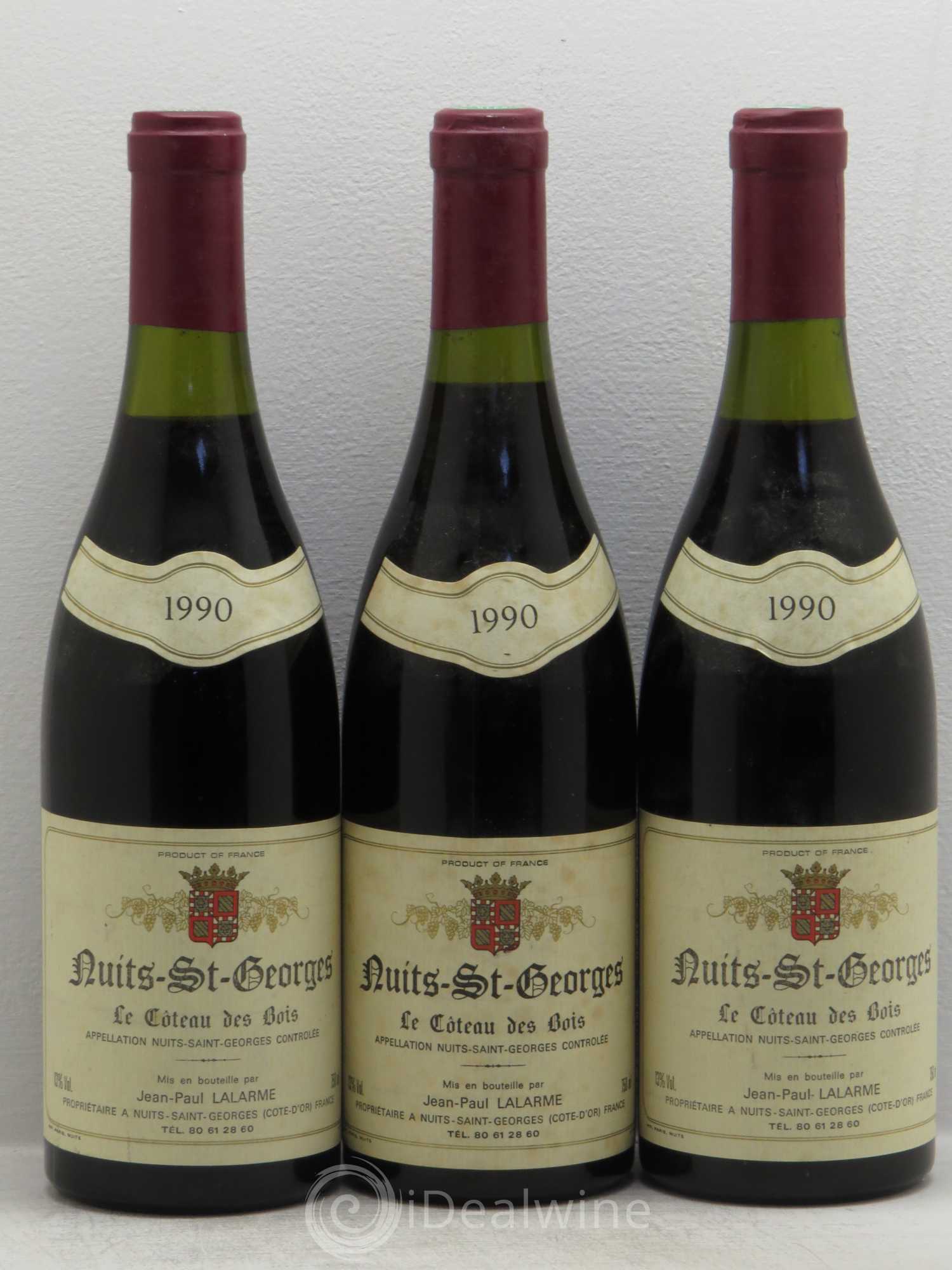 Nuits-Saint-Georges Le Coteau des Bois JP Lalarme 1990 - Posten von 3 Flaschen - 0