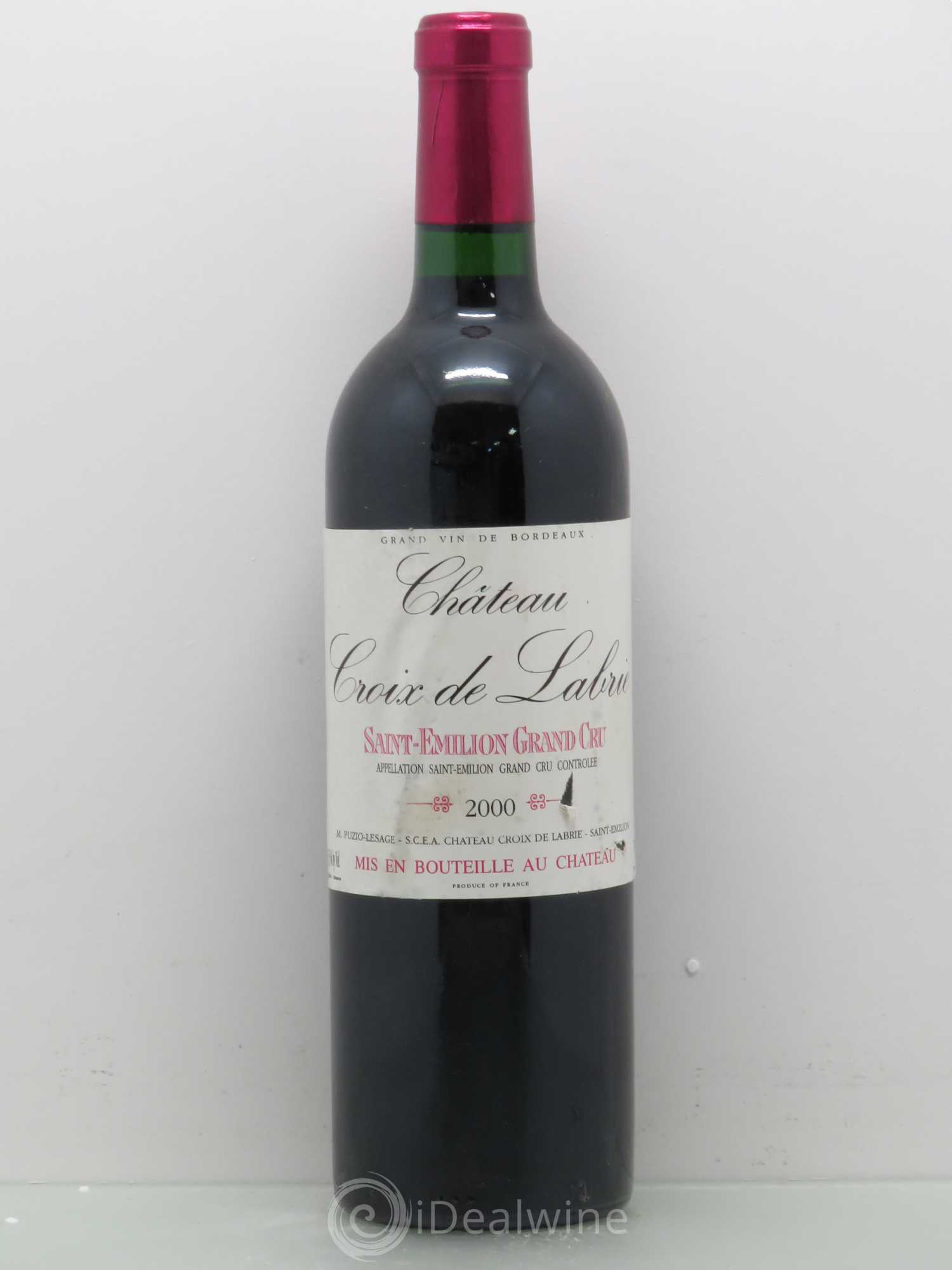 Château Croix de Labrie Grand Cru Classé 2000 - Lot de 1 bouteille - 0