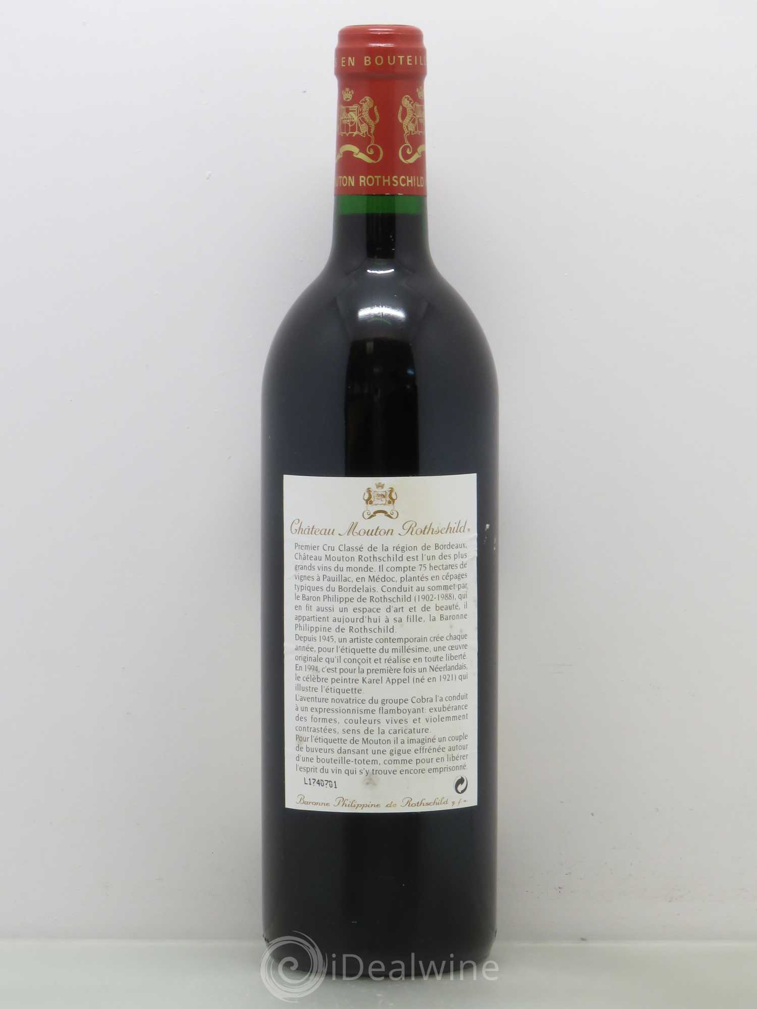 Château Mouton Rothschild 1er Grand Cru Classé 1994 - Lot de 1 bouteille - 1