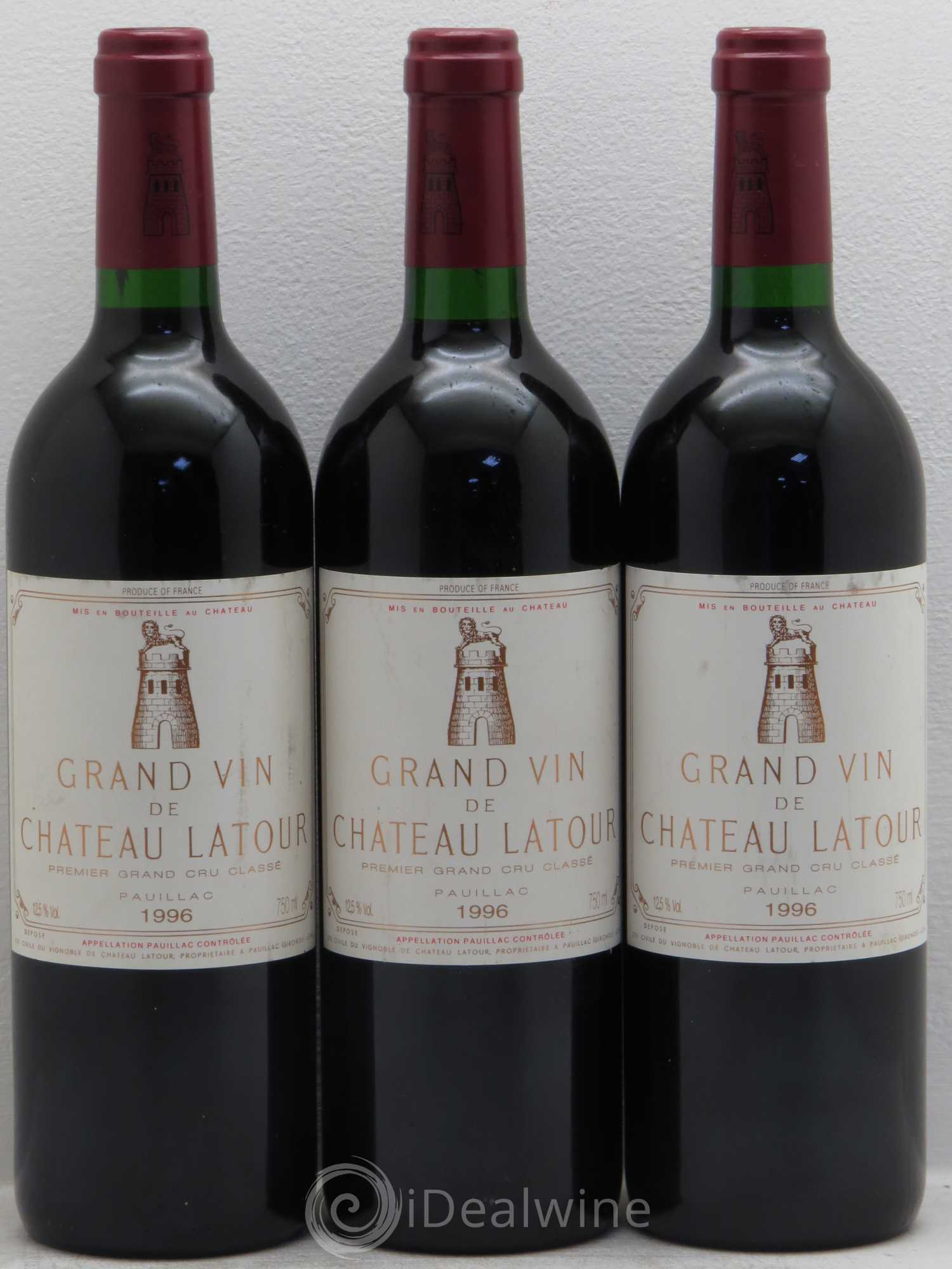 Château Latour 1er Grand Cru Classé 1996 - Lot de 3 bouteilles - 0