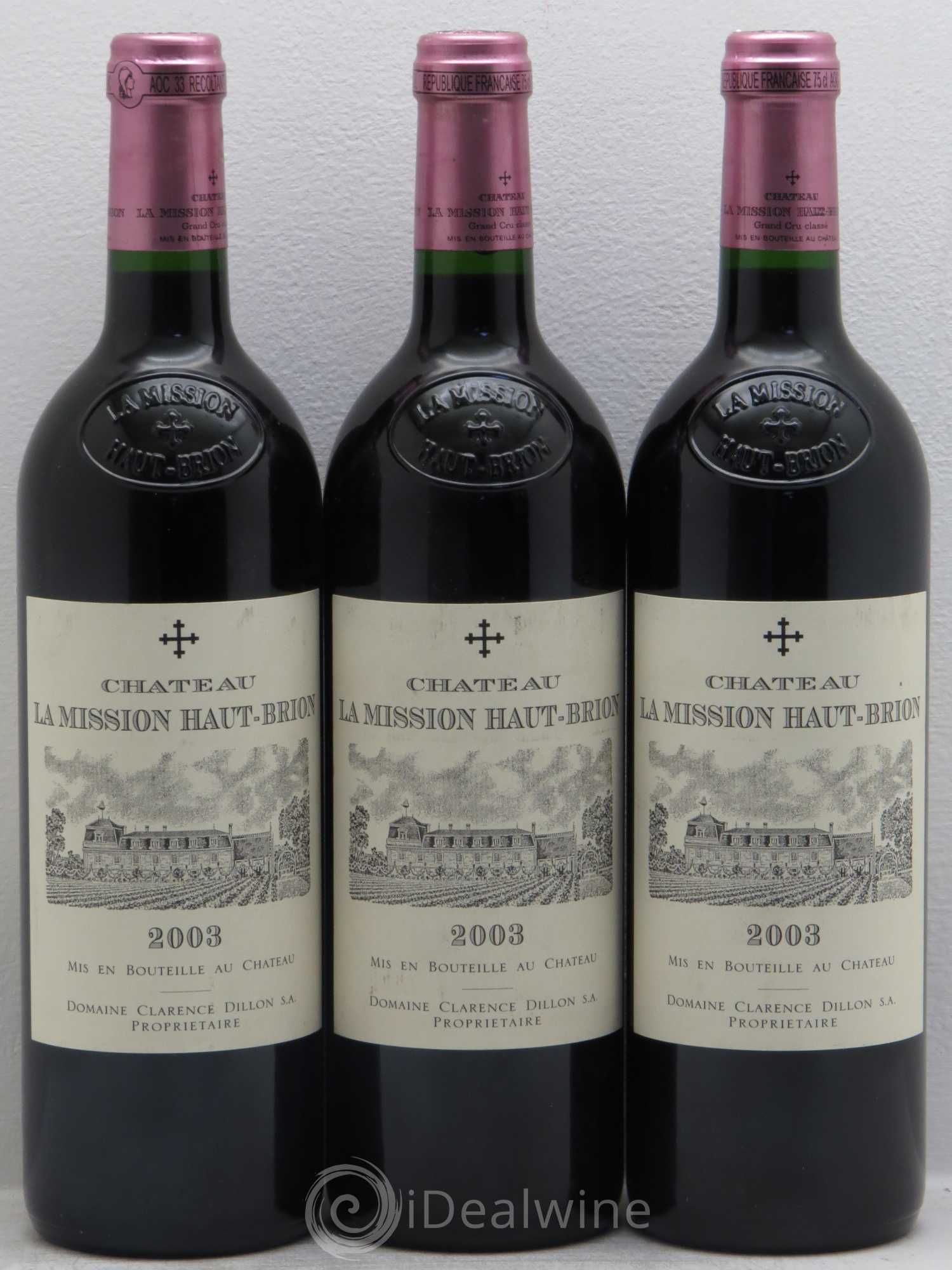 Château la Mission Haut-Brion Cru Classé de Graves 2003 - Lot de 3 bouteilles - 0