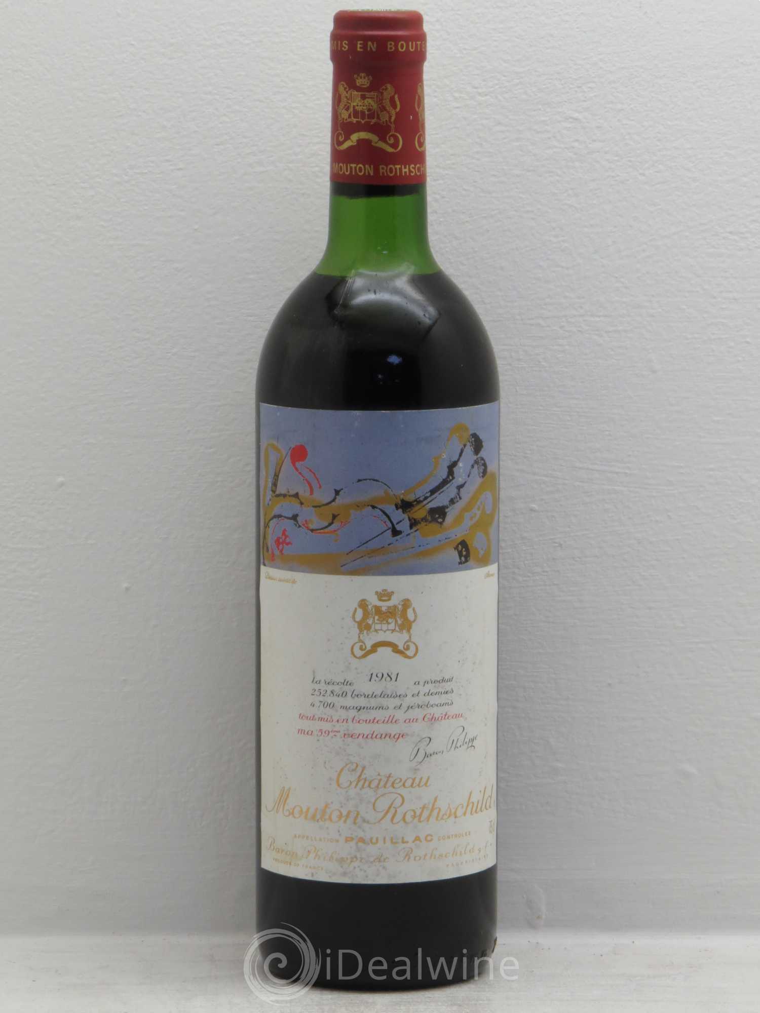 Château Mouton Rothschild 1er Grand Cru Classé 1981 - Lot de 1 bouteille - 0