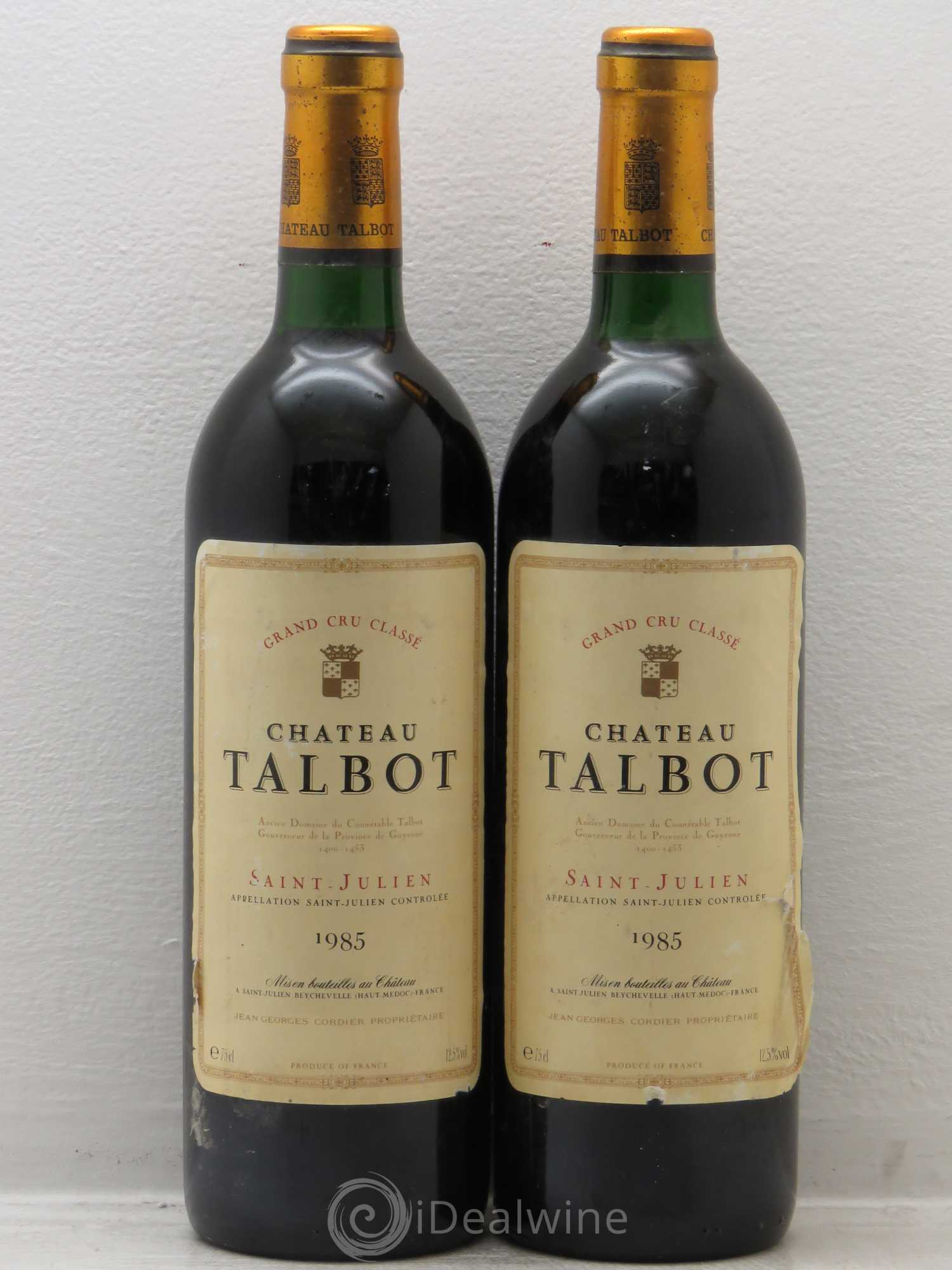Château Talbot 4ème Grand Cru Classé 1985 - Lot de 2 bouteilles - 0