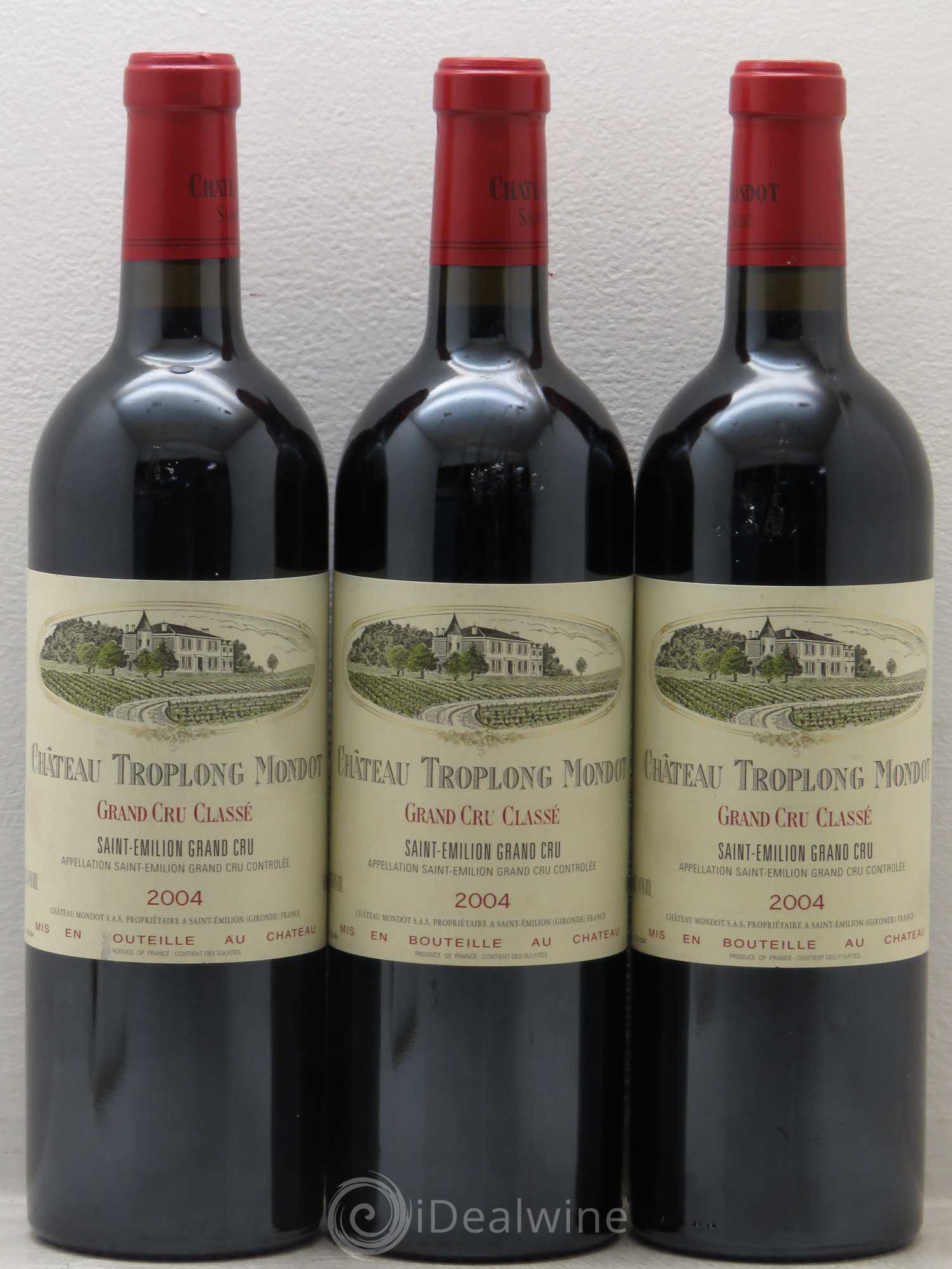 Château Troplong Mondot 1er Grand Cru Classé B 2004 - Lot de 3 bouteilles - 0