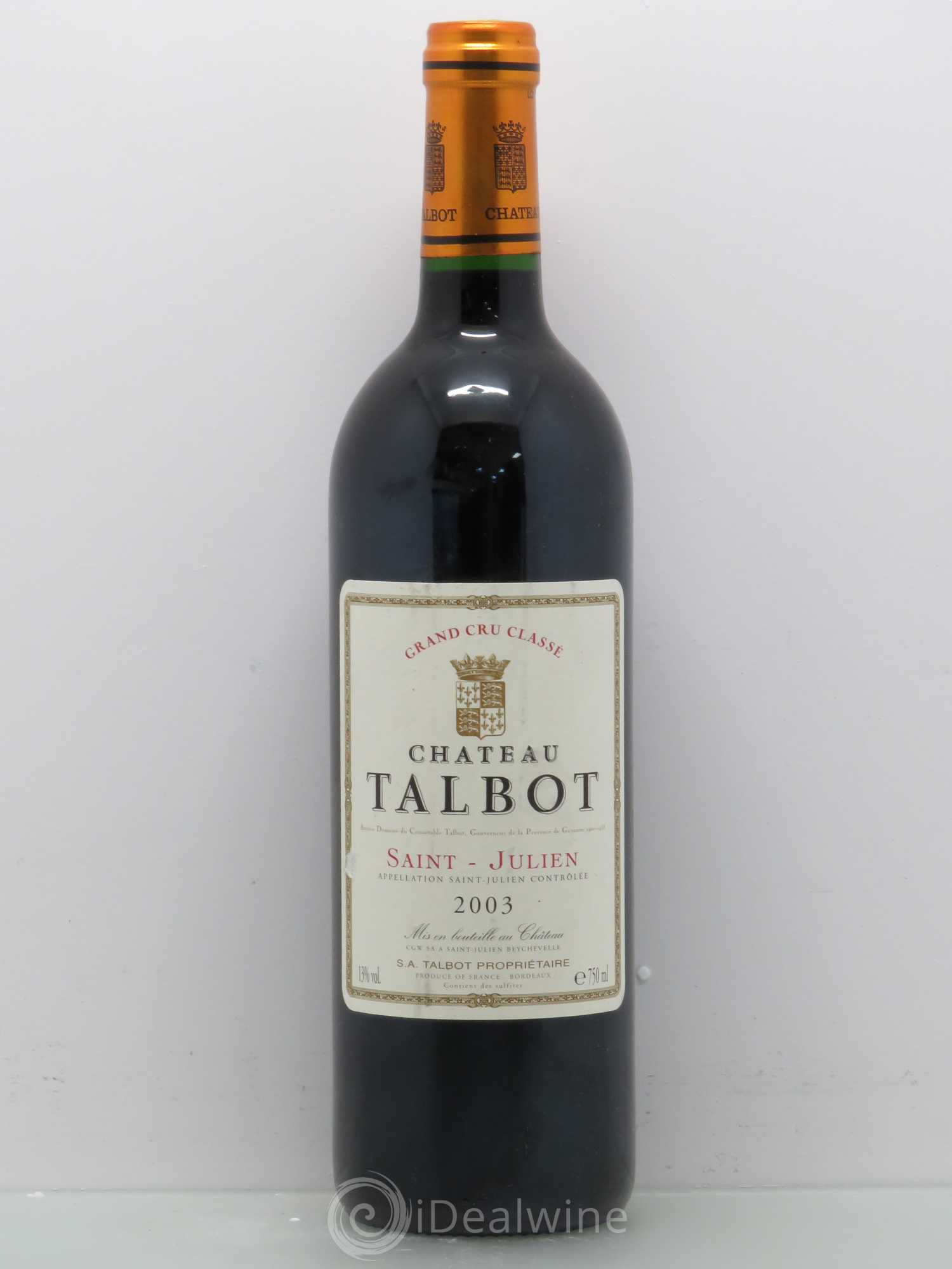 Château Talbot 4ème Grand Cru Classé 2003 - Lot de 1 bouteille - 0