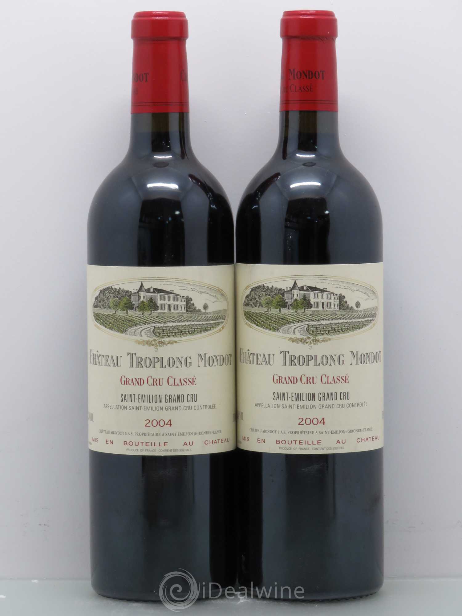 Château Troplong Mondot 1er Grand Cru Classé B 2004 - Lot de 2 bouteilles - 0