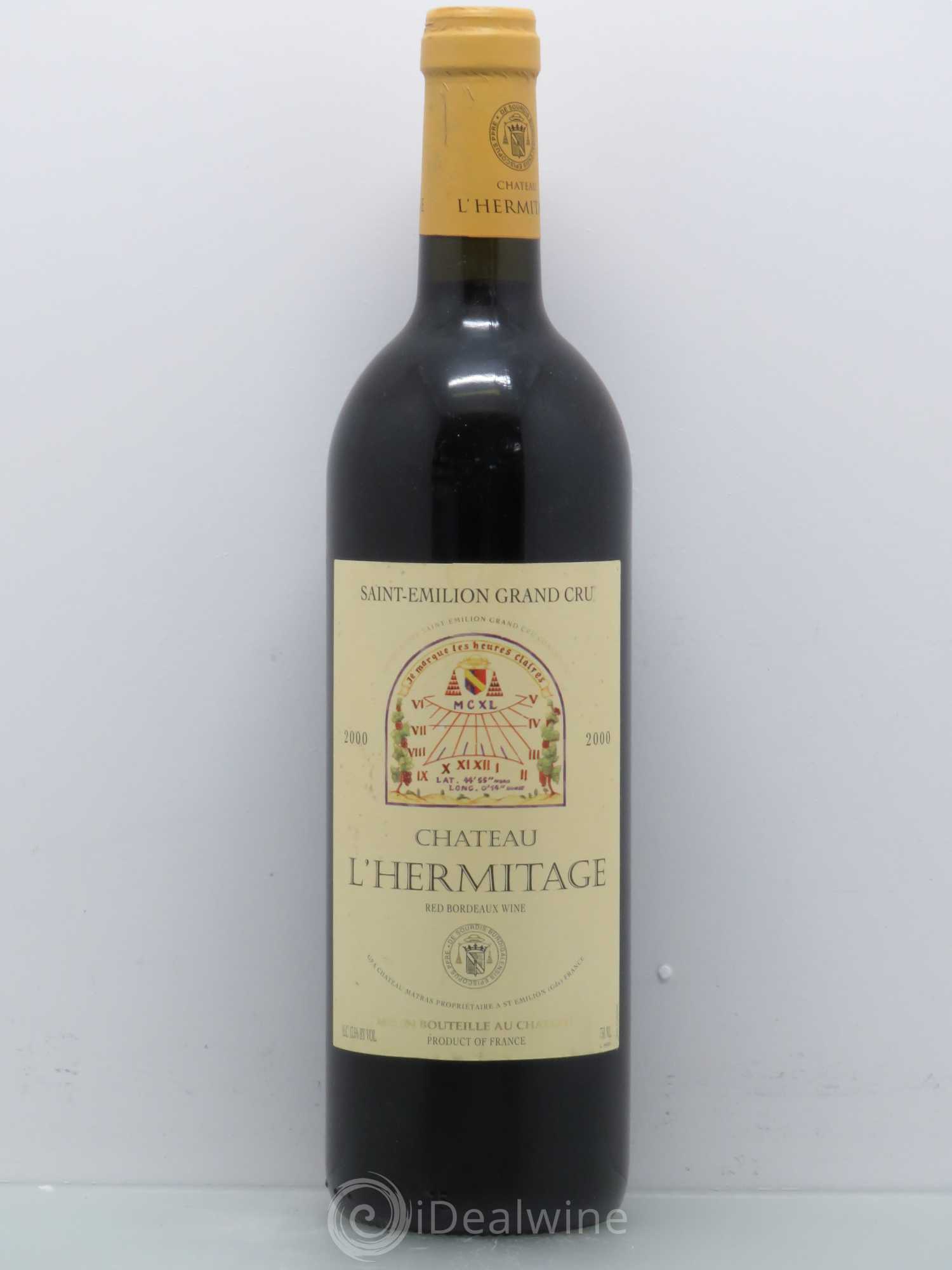 Château l' Hermitage 2000 - Lot de 1 bouteille - 0