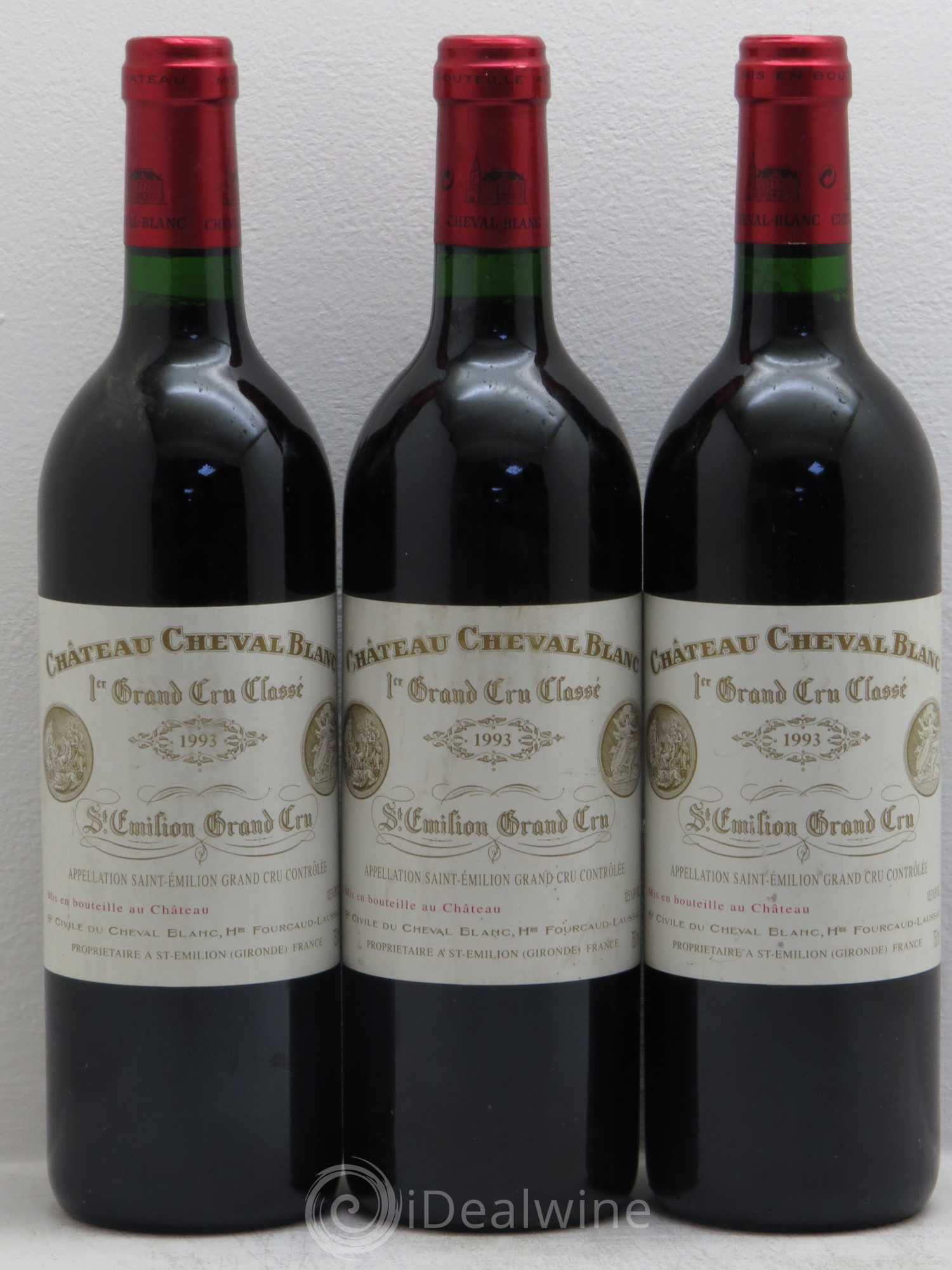 Château Cheval Blanc 1er Grand Cru Classé A 1993 - Lot de 3 bouteilles - 0