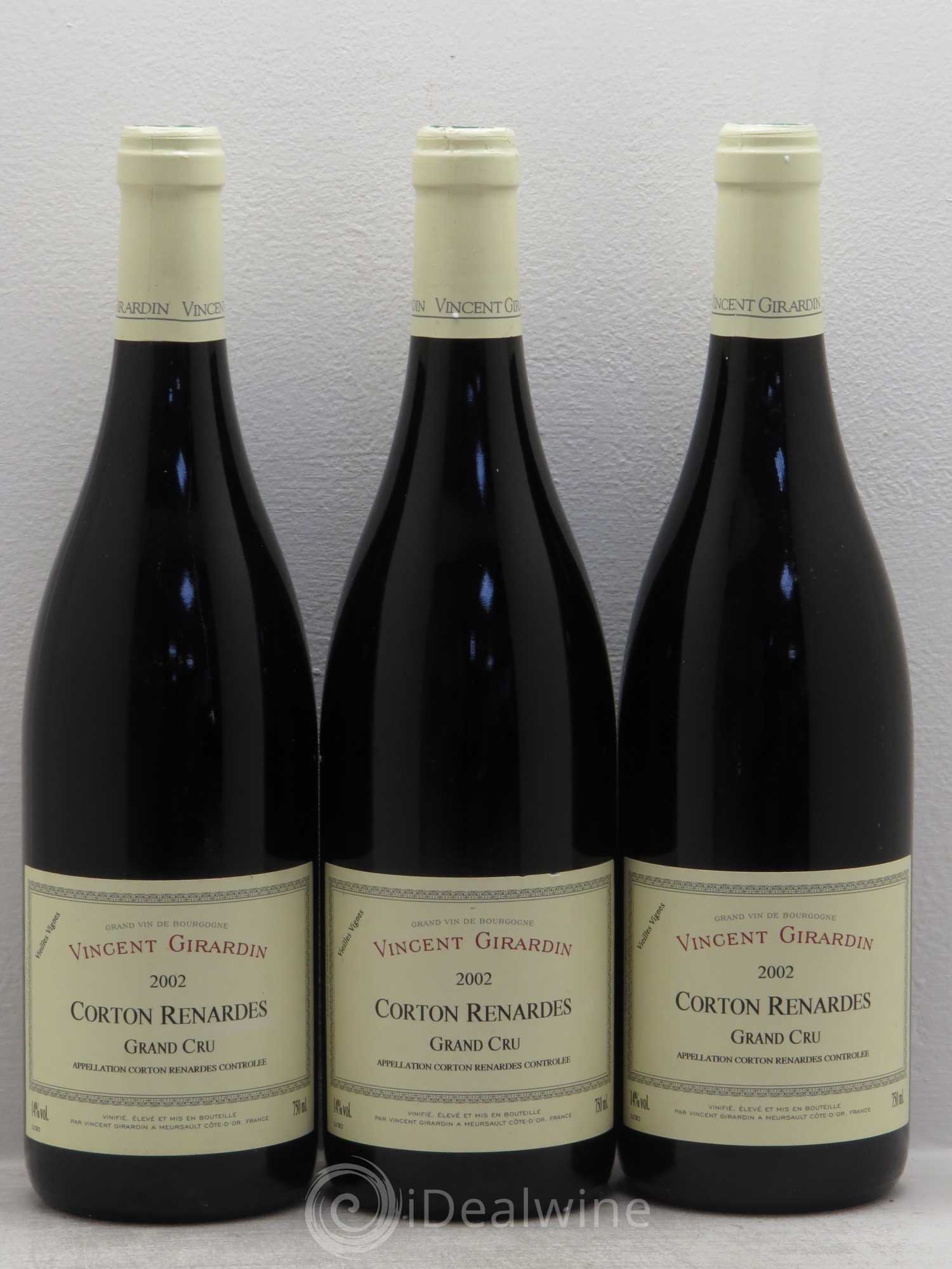 Corton Grand Cru Vieilles Vignes - Girardin 2002 - Posten von 3 Flaschen - 0