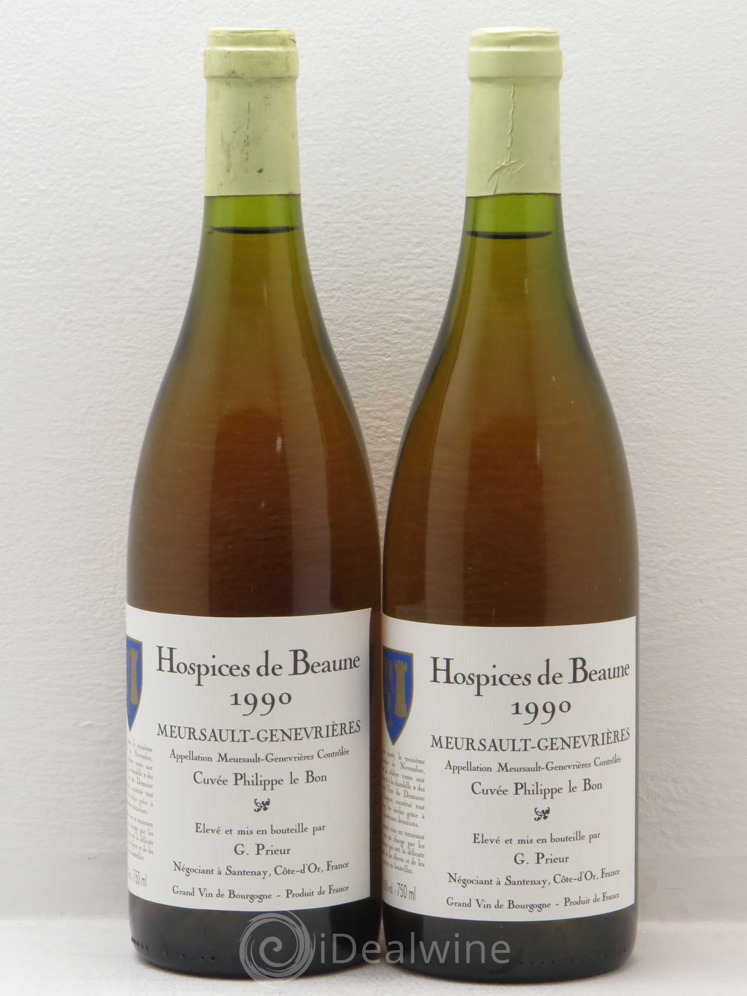 Meursault 1er Cru Cuvée Philippe Le Bon Hospices de Beaune G Prieur 1990 - Posten von 2 Flaschen - 0