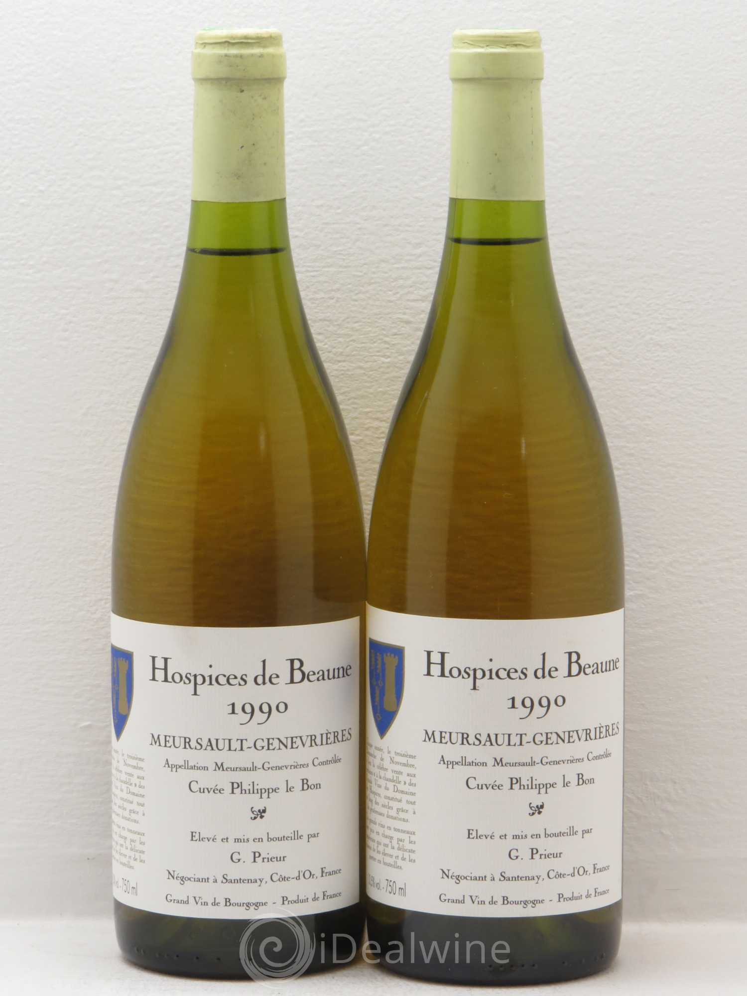 Meursault 1er Cru Cuvée Philippe Le Bon Hospices de Beaune G Prieur 1990 - Posten von 2 Flaschen - 0