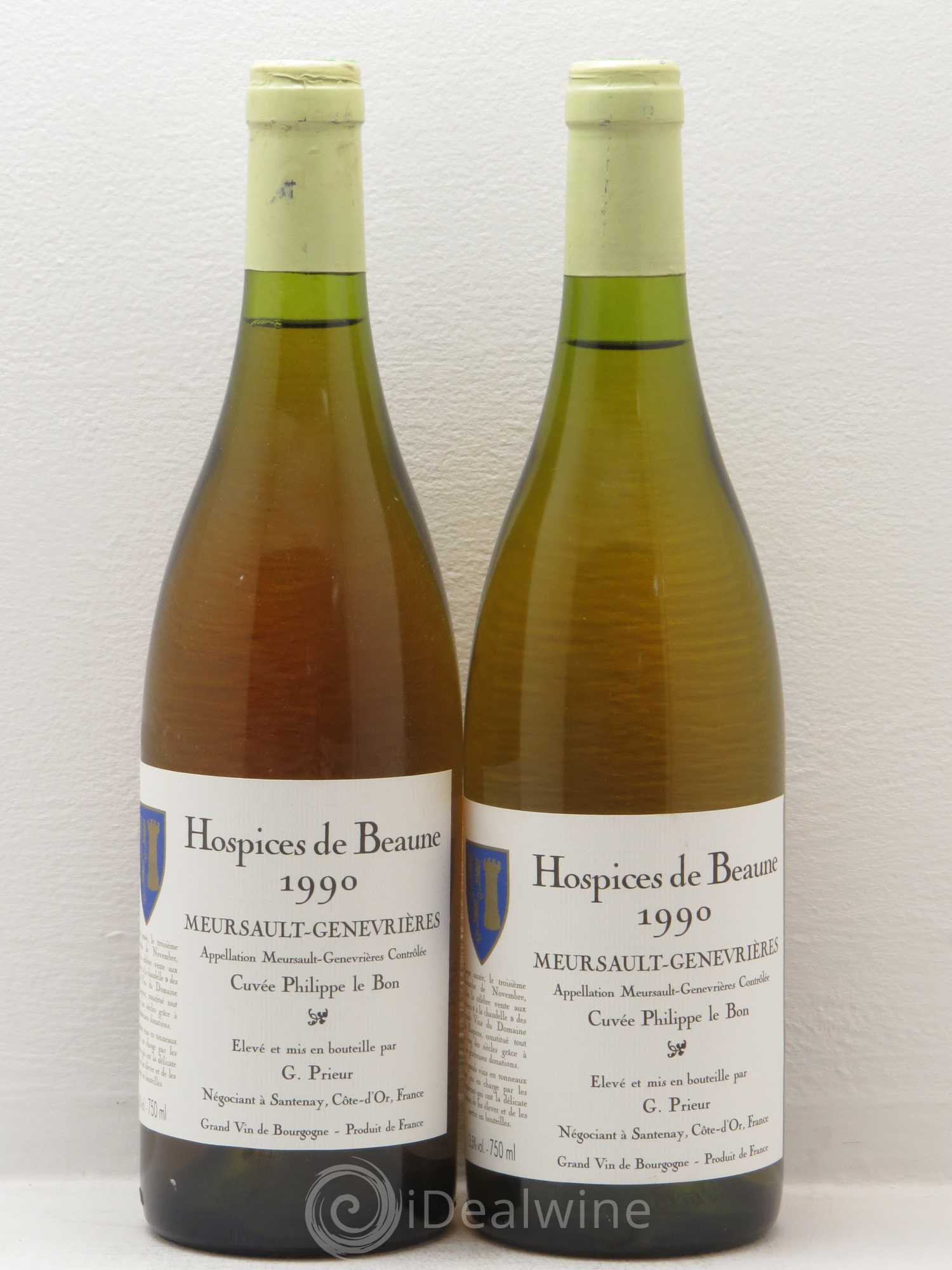 Meursault 1er Cru Cuvée Philippe Le Bon Hospices de Beaune G Prieur 1990 - Posten von 2 Flaschen - 0