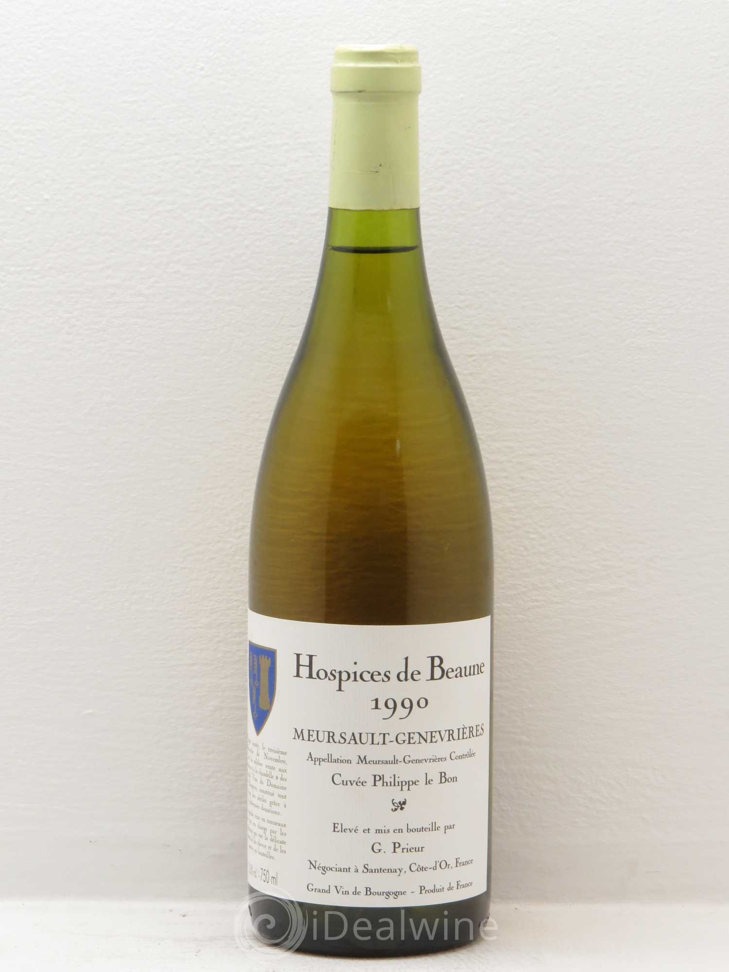 Meursault 1er Cru Cuvée Philippe Le Bon Hospices de Beaune G Prieur 1990 - Posten von 1 Flasche - 0